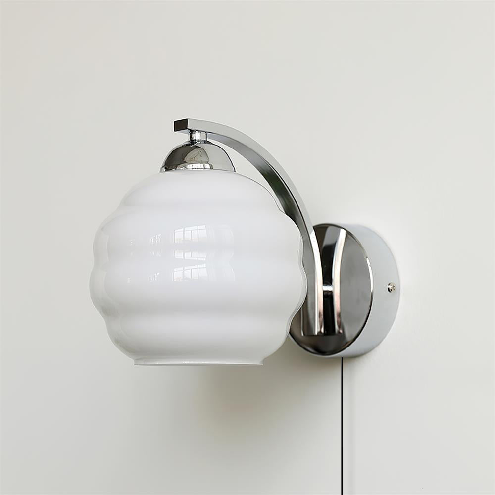 Lustra Wall Lamp Art Deco Glass Chrome-Neutral Decor