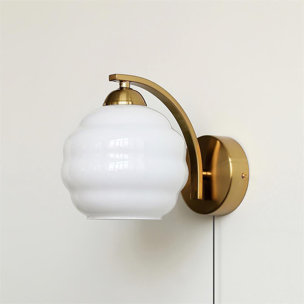 Lustra Wall Lamp Art Deco Glass Chrome-Neutral Decor