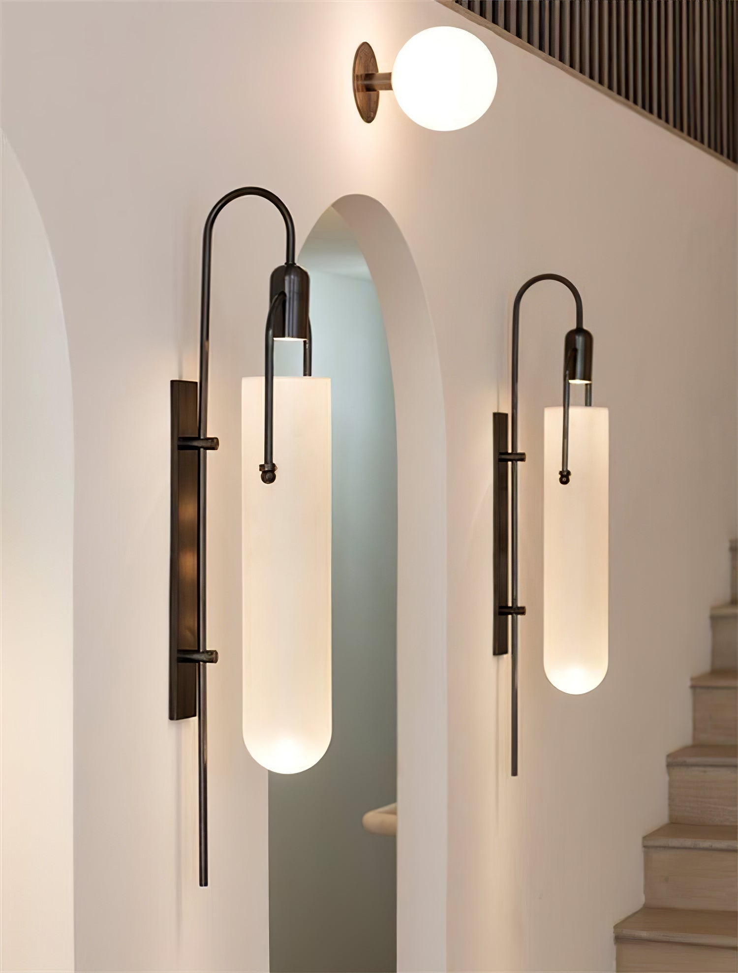 Lustra Wall Lamp Arc Glass Modern-Neutral Decor