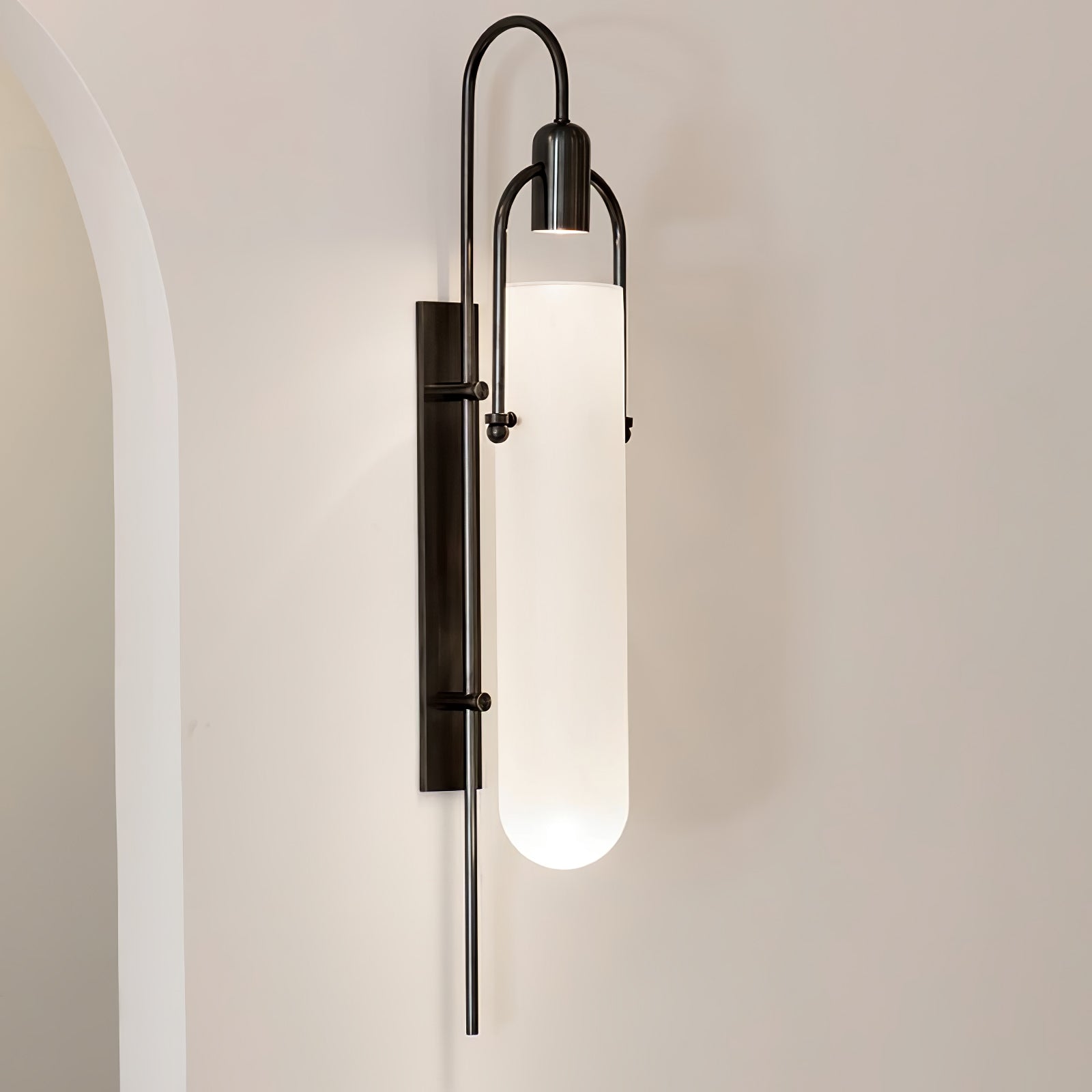 Lustra Wall Lamp Arc Glass Modern-Neutral Decor