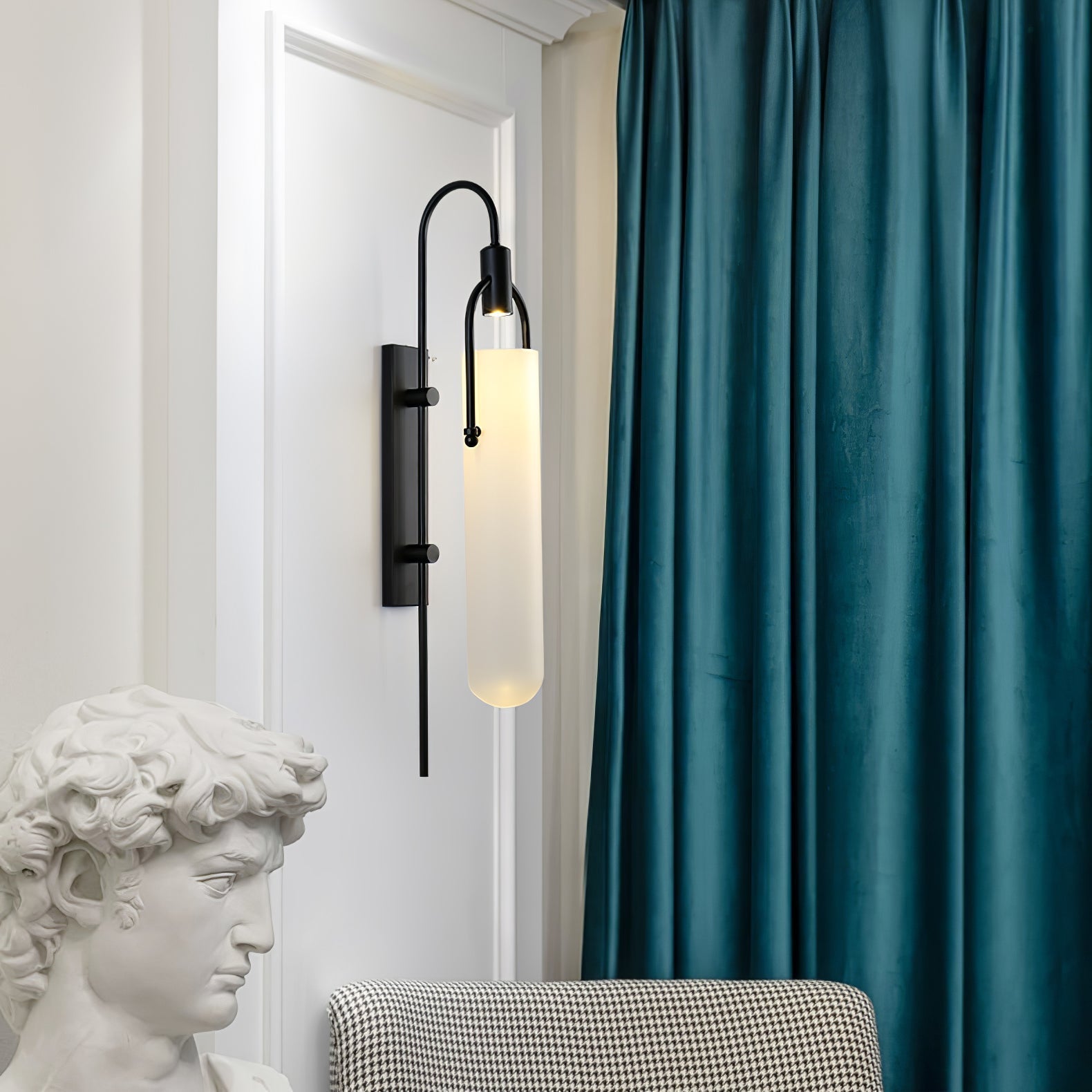 Lustra Wall Lamp Arc Glass Modern-Neutral Decor
