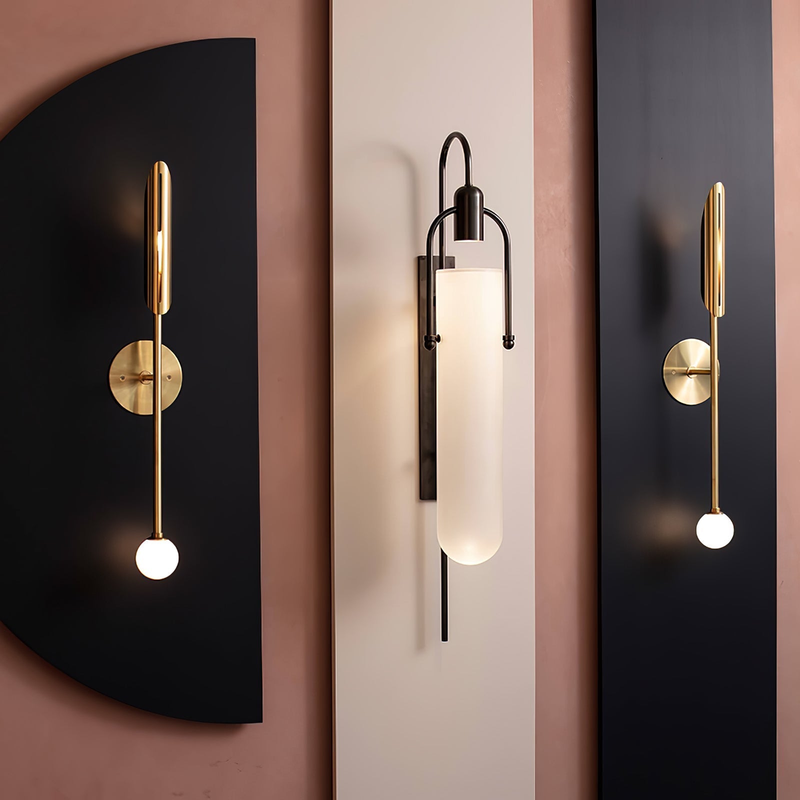 Lustra Wall Lamp Arc Glass Modern-Neutral Decor