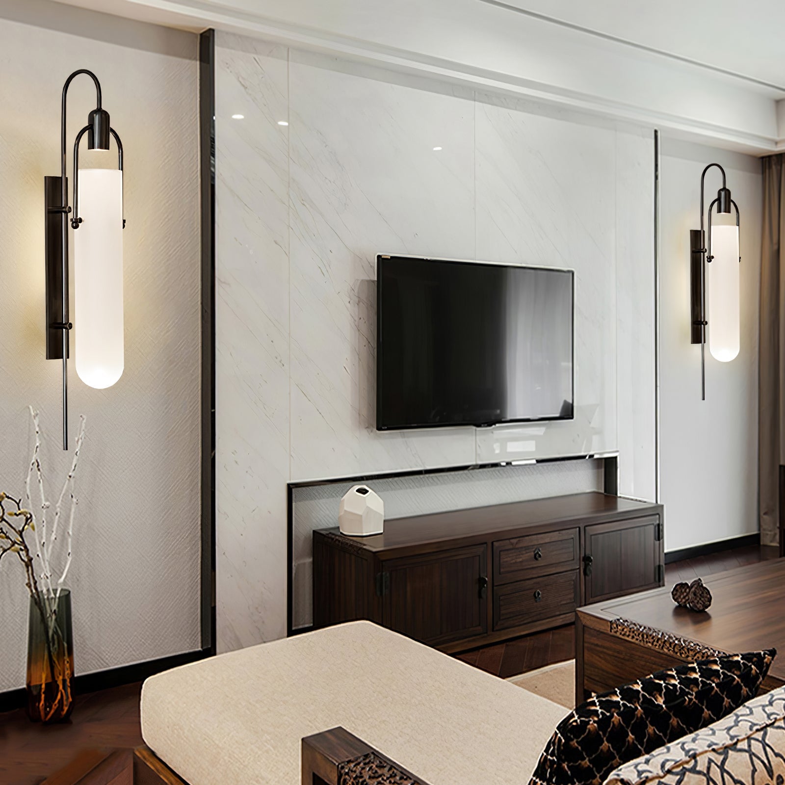 Lustra Wall Lamp Arc Glass Modern-Neutral Decor