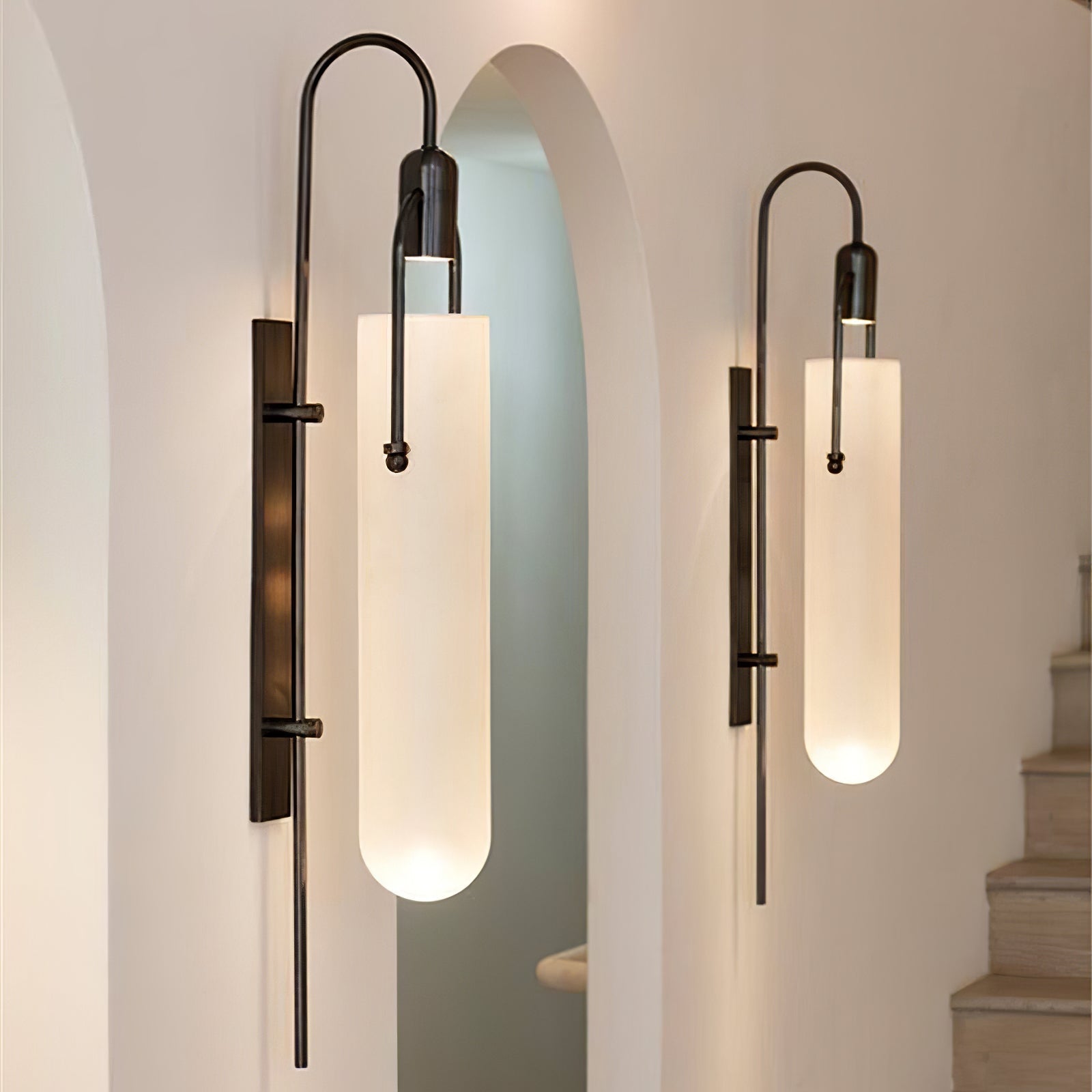 Lustra Wall Lamp Arc Glass Modern-Neutral Decor