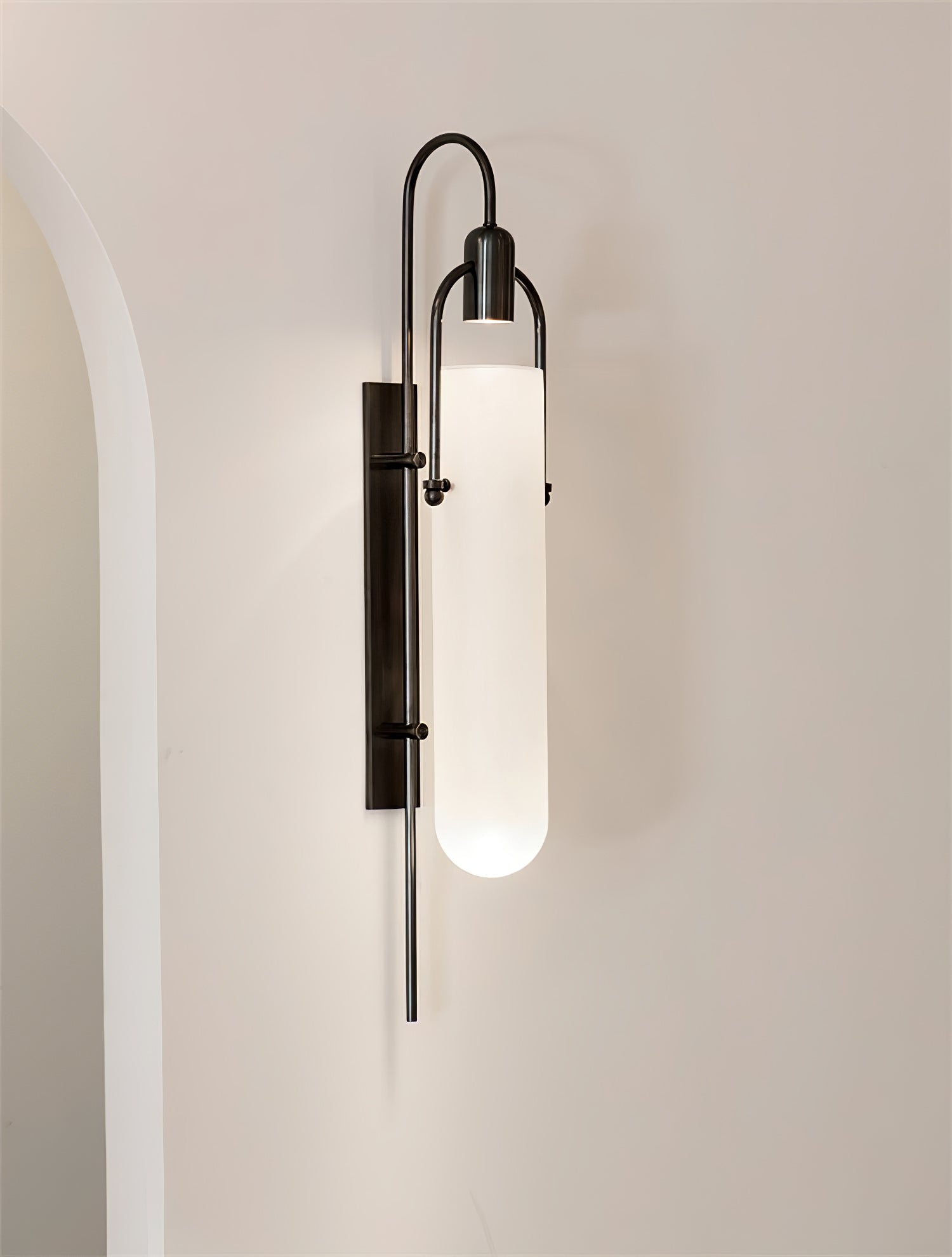 Lustra Wall Lamp Arc Glass Modern-Neutral Decor