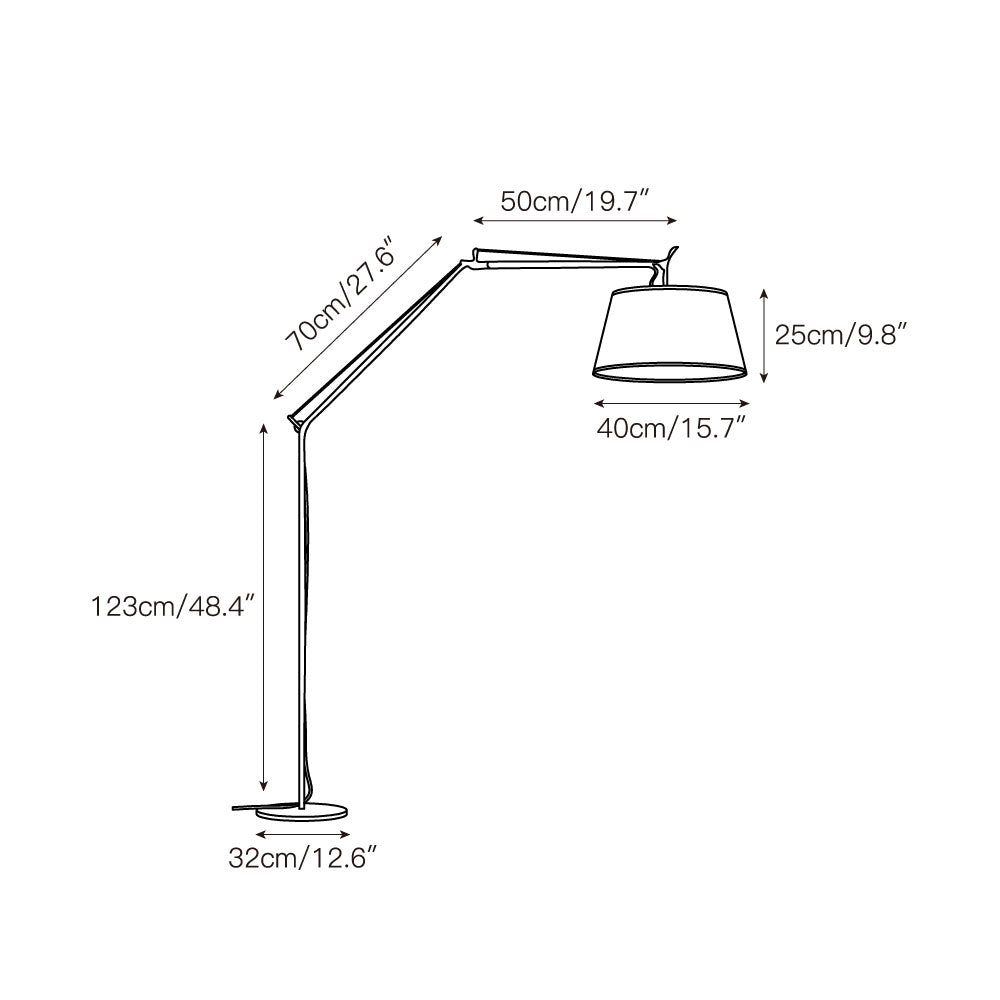 White Costanza Floor Lamp against a neutral wall.