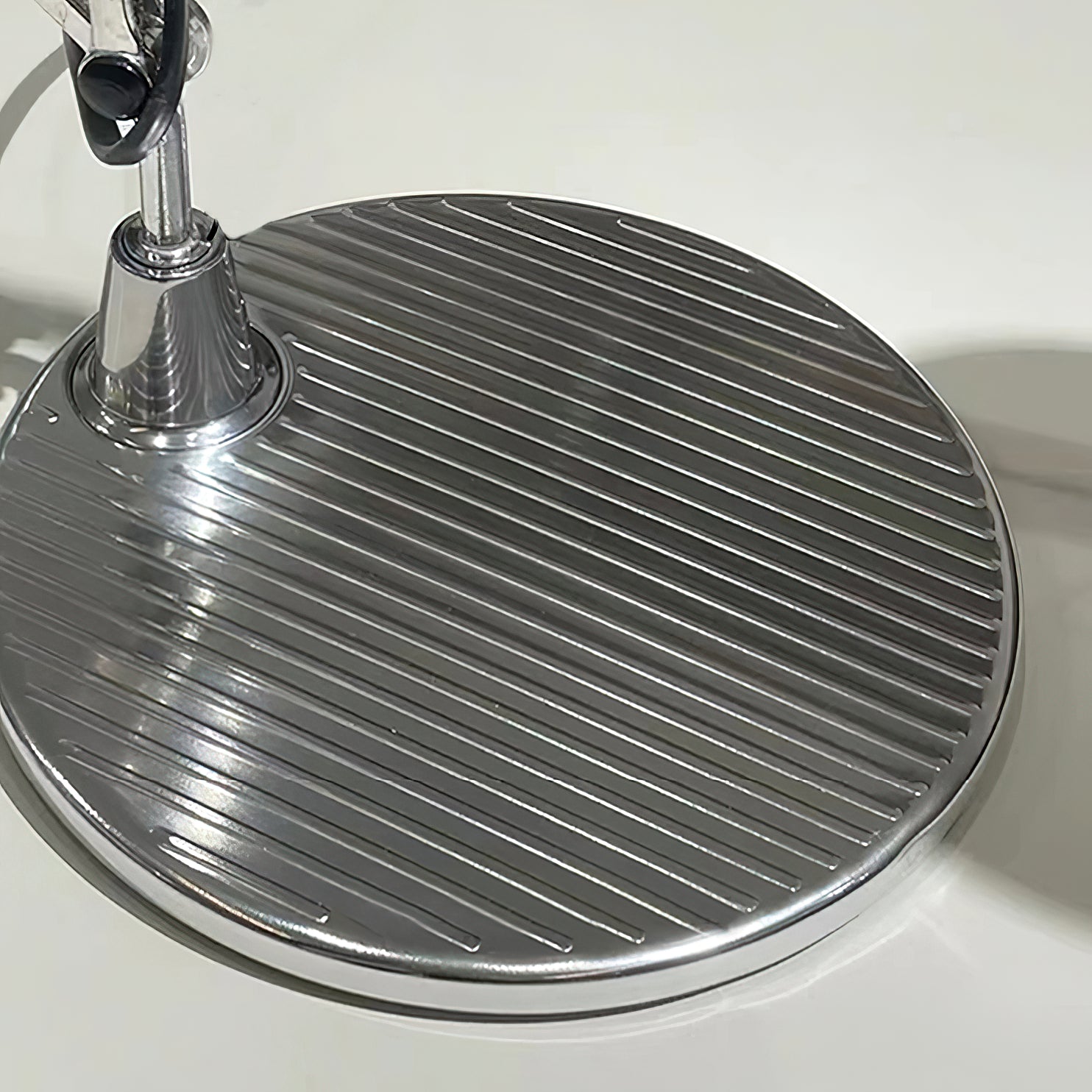 The lamp arm folded compactly.