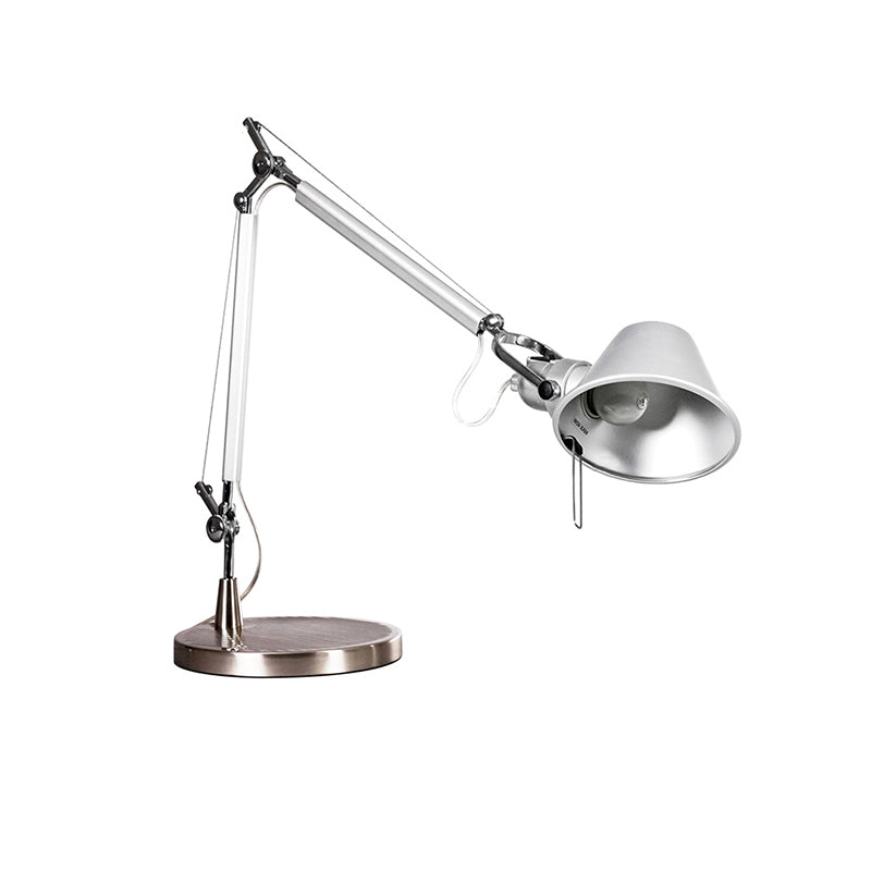 The desk lamp from a top-down angle.