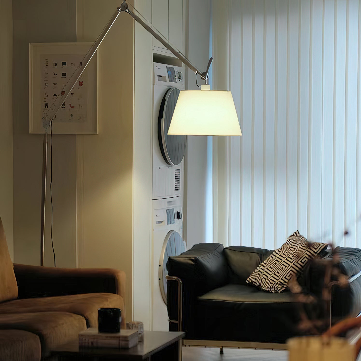 The parchment lampshade option of the Costanza Floor Lamp.