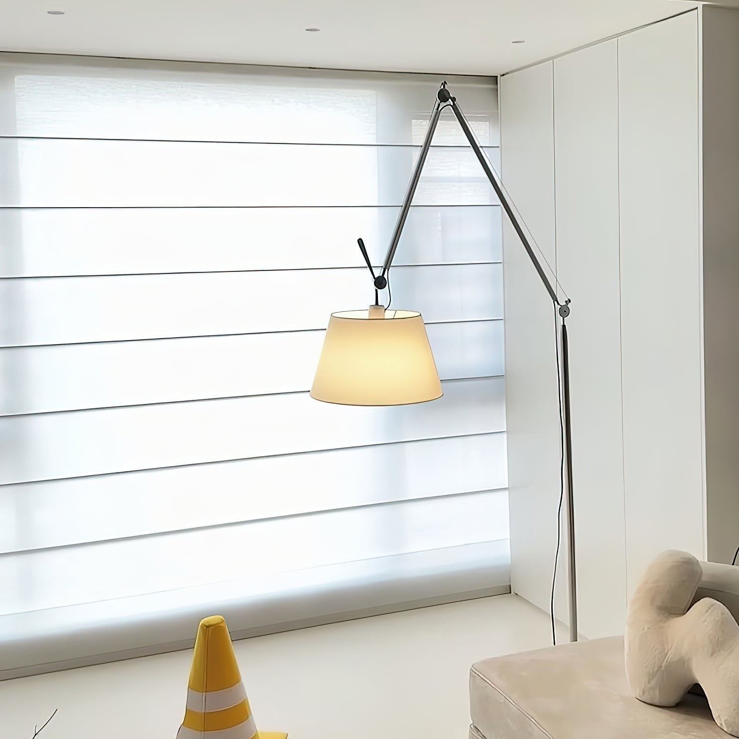 Costanza Floor Lamp in silver finish.