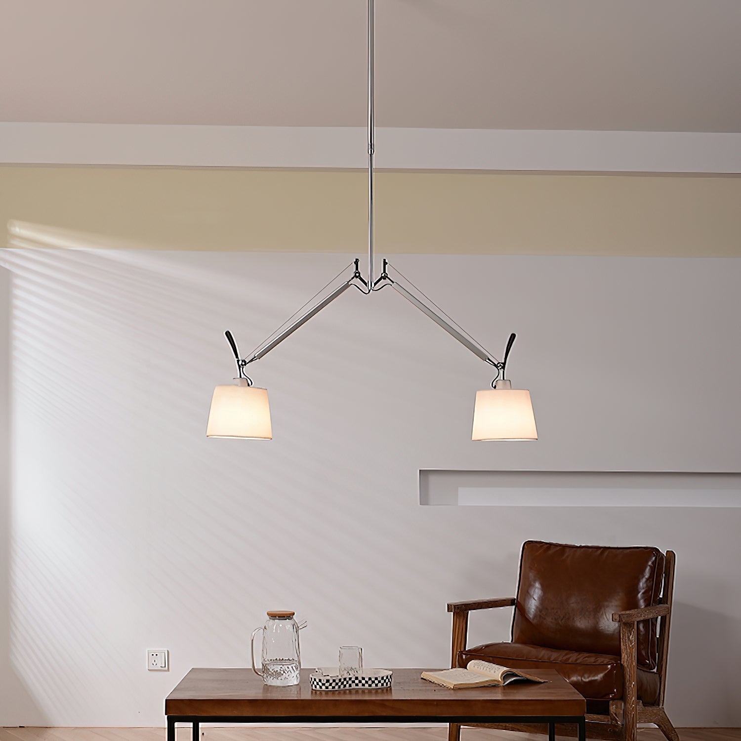 Costanza Pendant Lamp in silver, viewed from below.