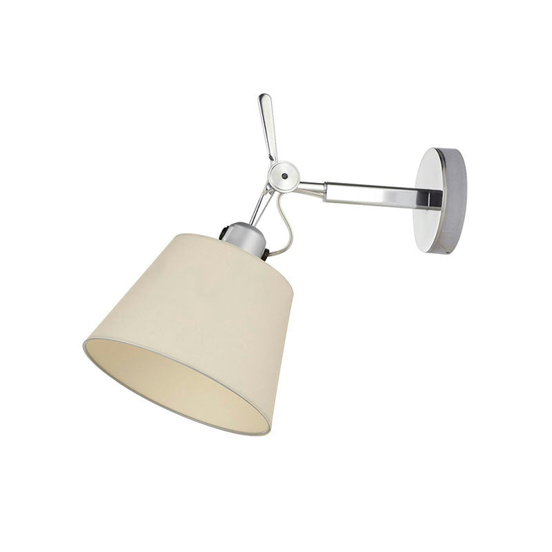 Dimension diagram of the Costanza arm wall lamp showing height, projection, and shade diameter.
