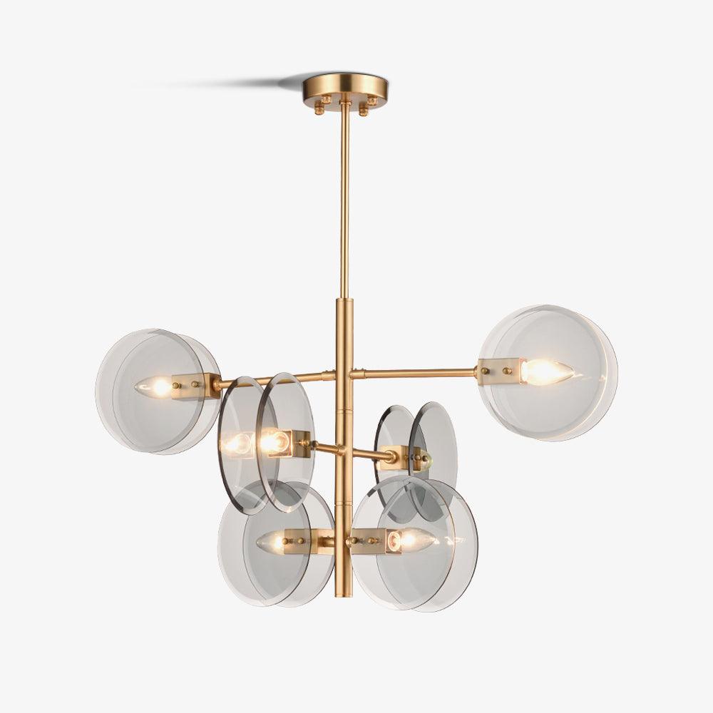 Aurora Chandelier Smoke Glass Round Layered-Neutral Decor