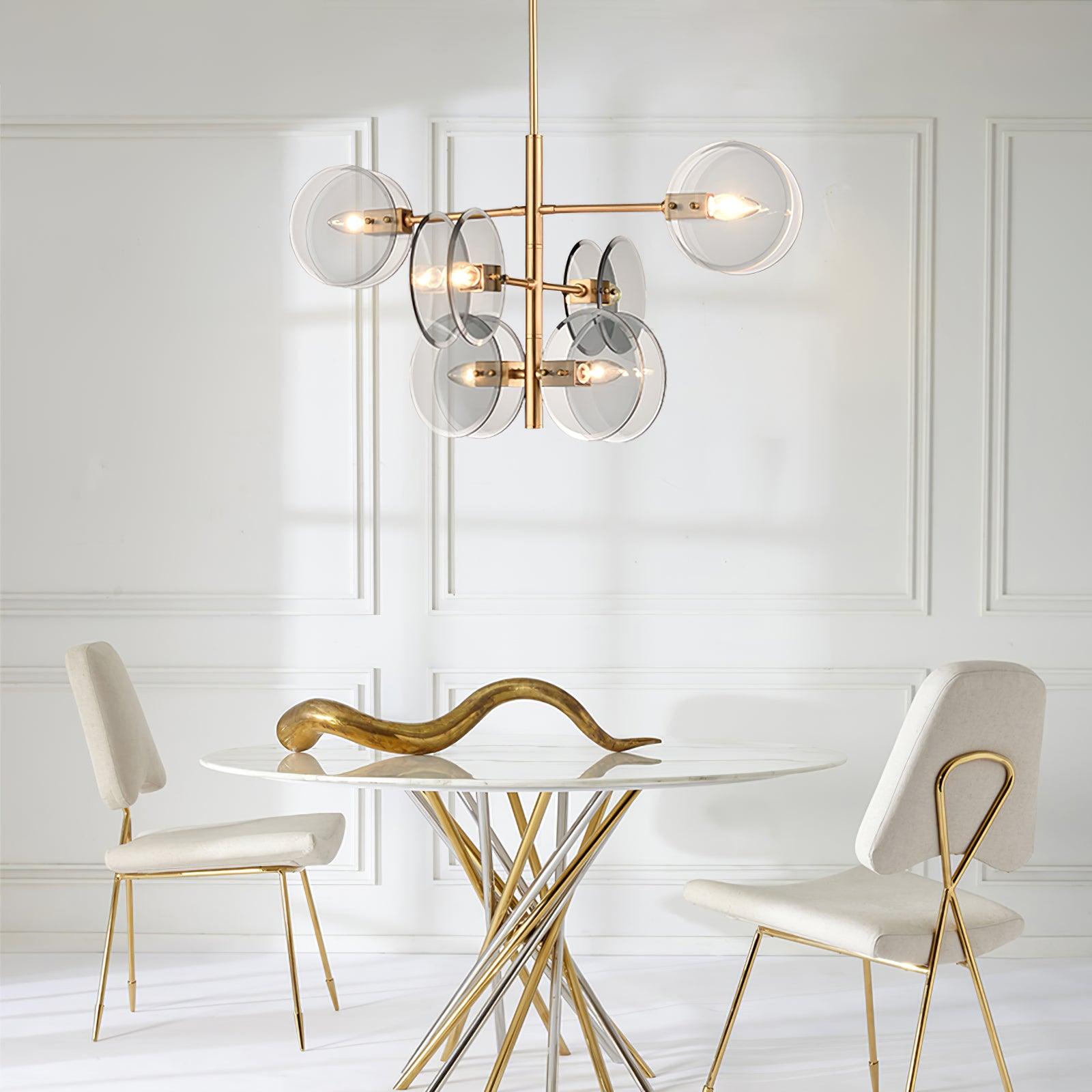 Aurora Chandelier Smoke Glass Round Layered-Neutral Decor