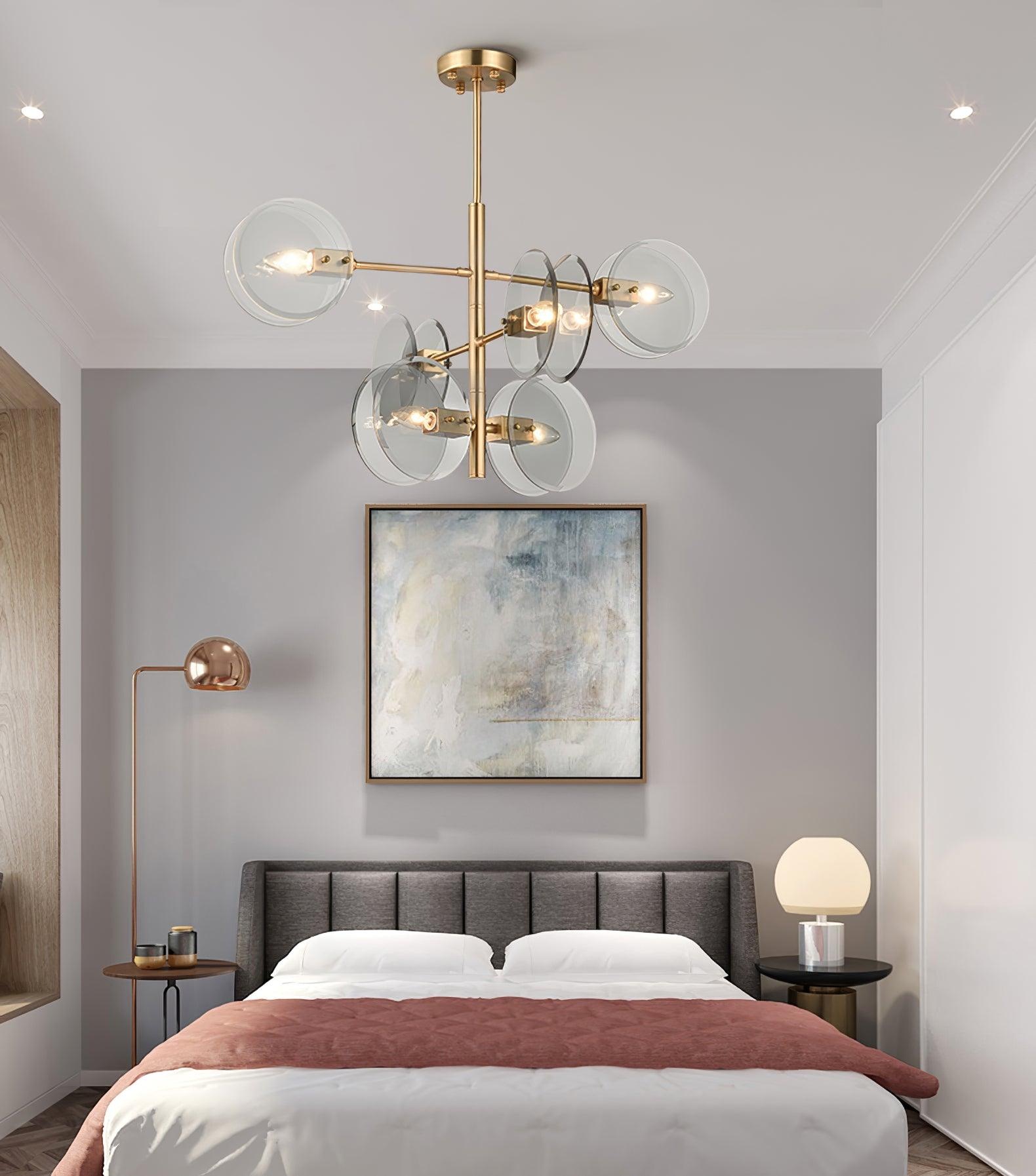 Aurora Chandelier Smoke Glass Round Layered-Neutral Decor