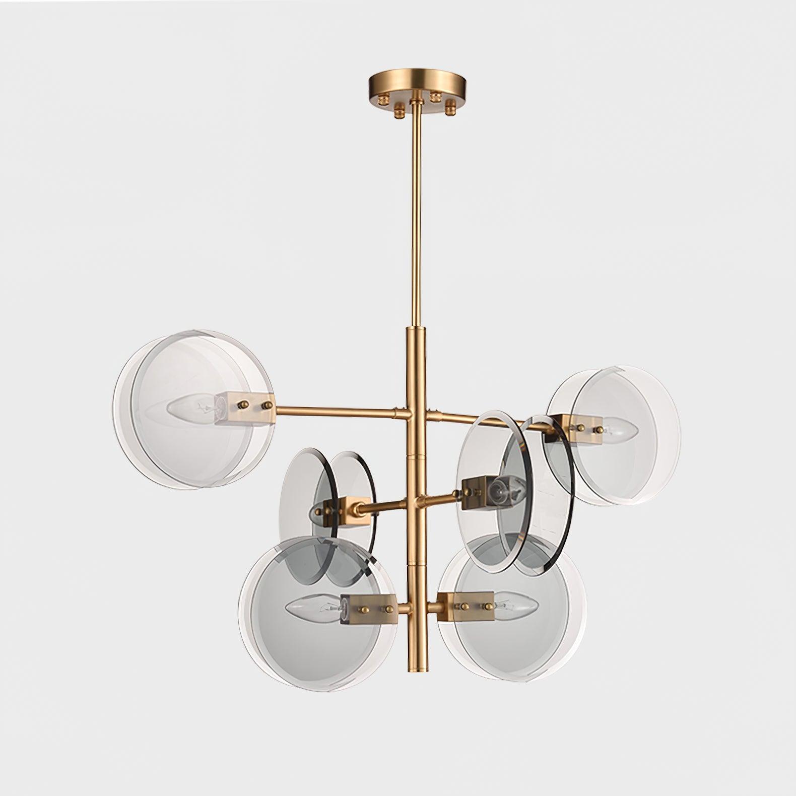 Aurora Chandelier Smoke Glass Round Layered-Neutral Decor