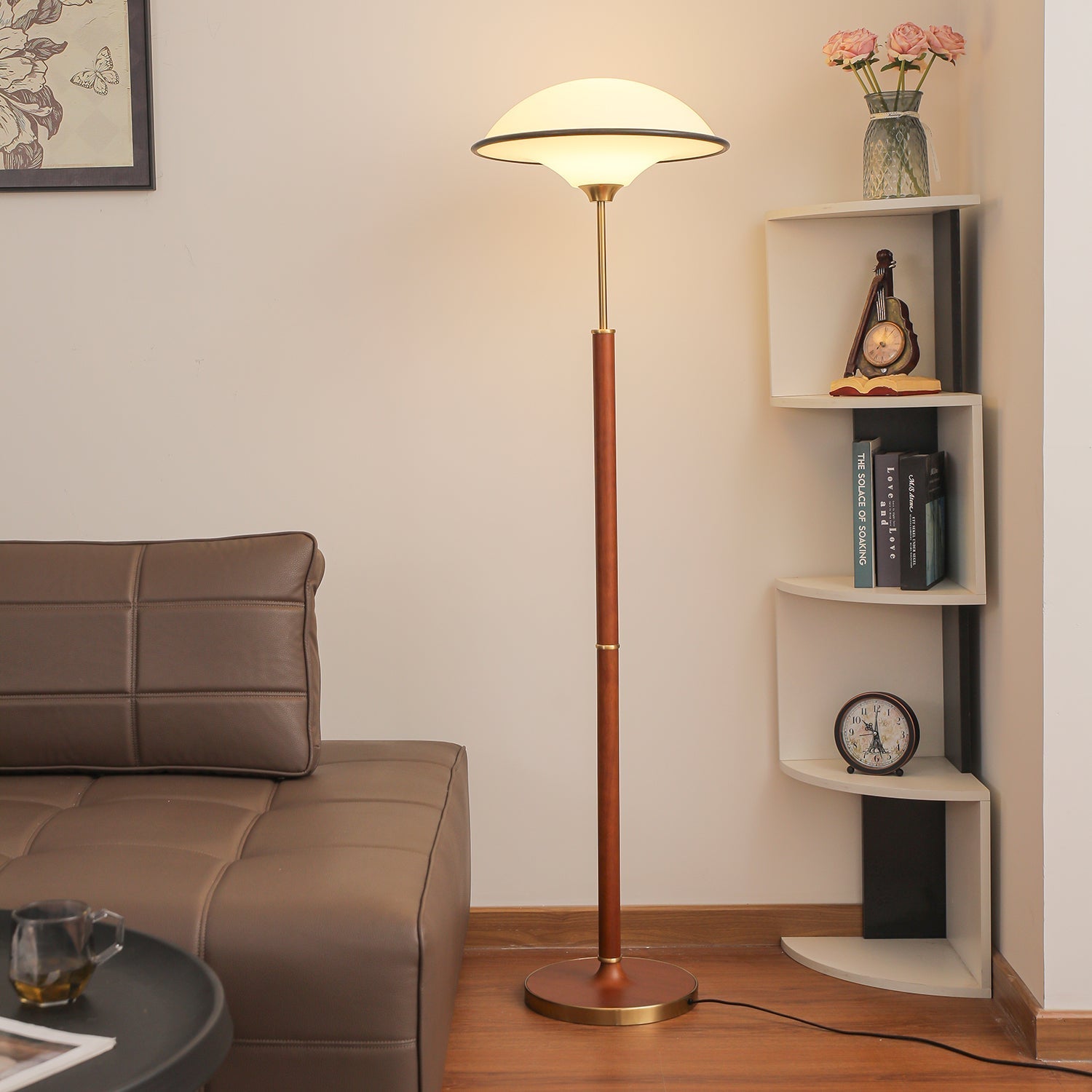 Astralis Wood Art Deco Floor Lamp-Neutral Decor