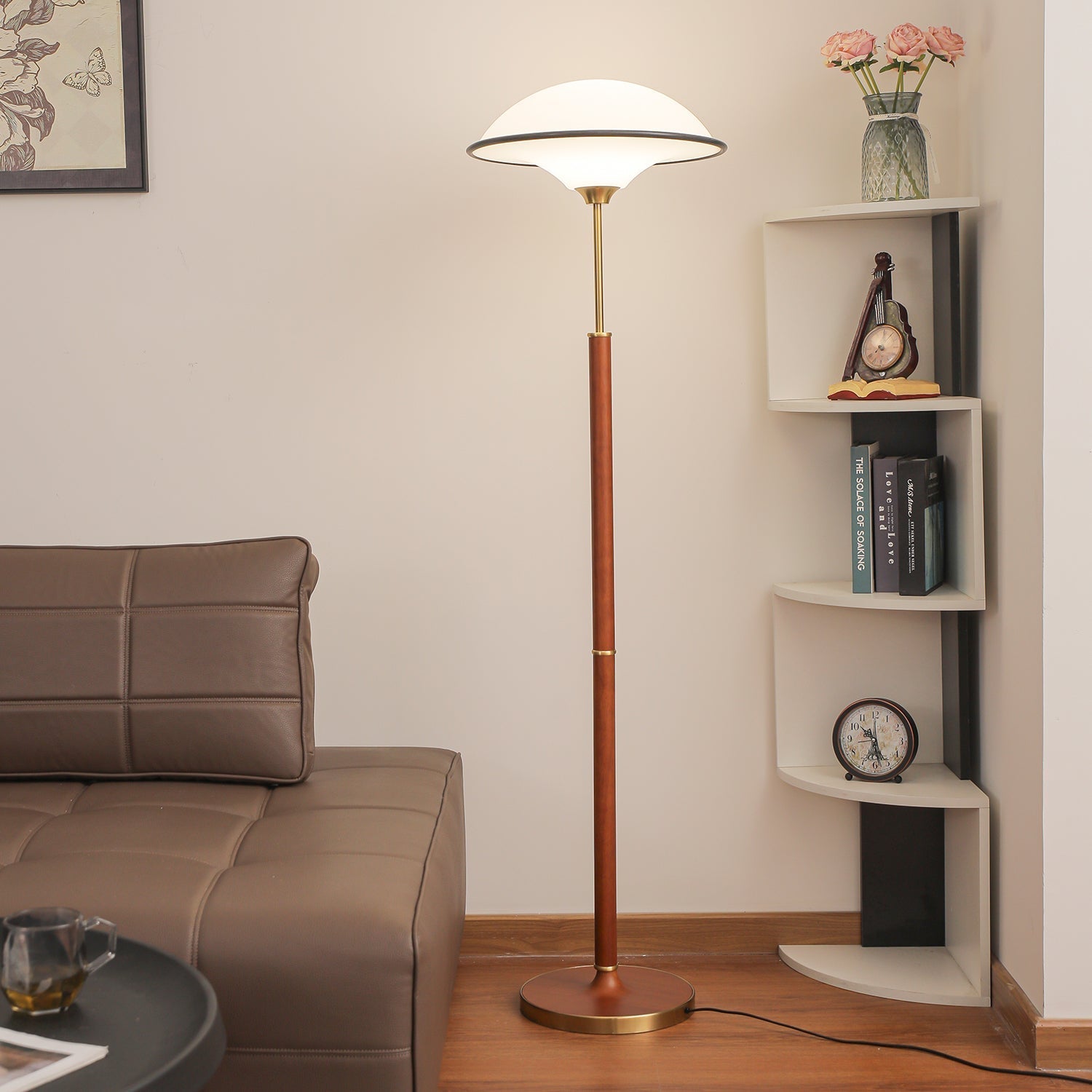Astralis Wood Art Deco Floor Lamp-Neutral Decor