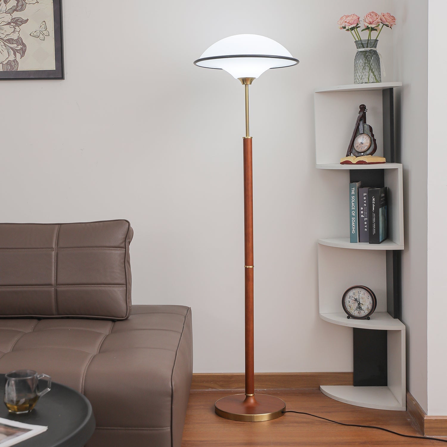 Astralis Wood Art Deco Floor Lamp-Neutral Decor