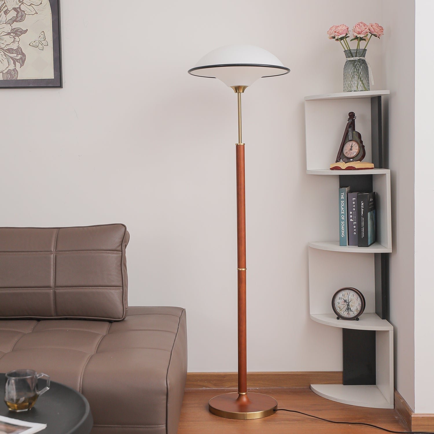 Astralis Wood Art Deco Floor Lamp-Neutral Decor