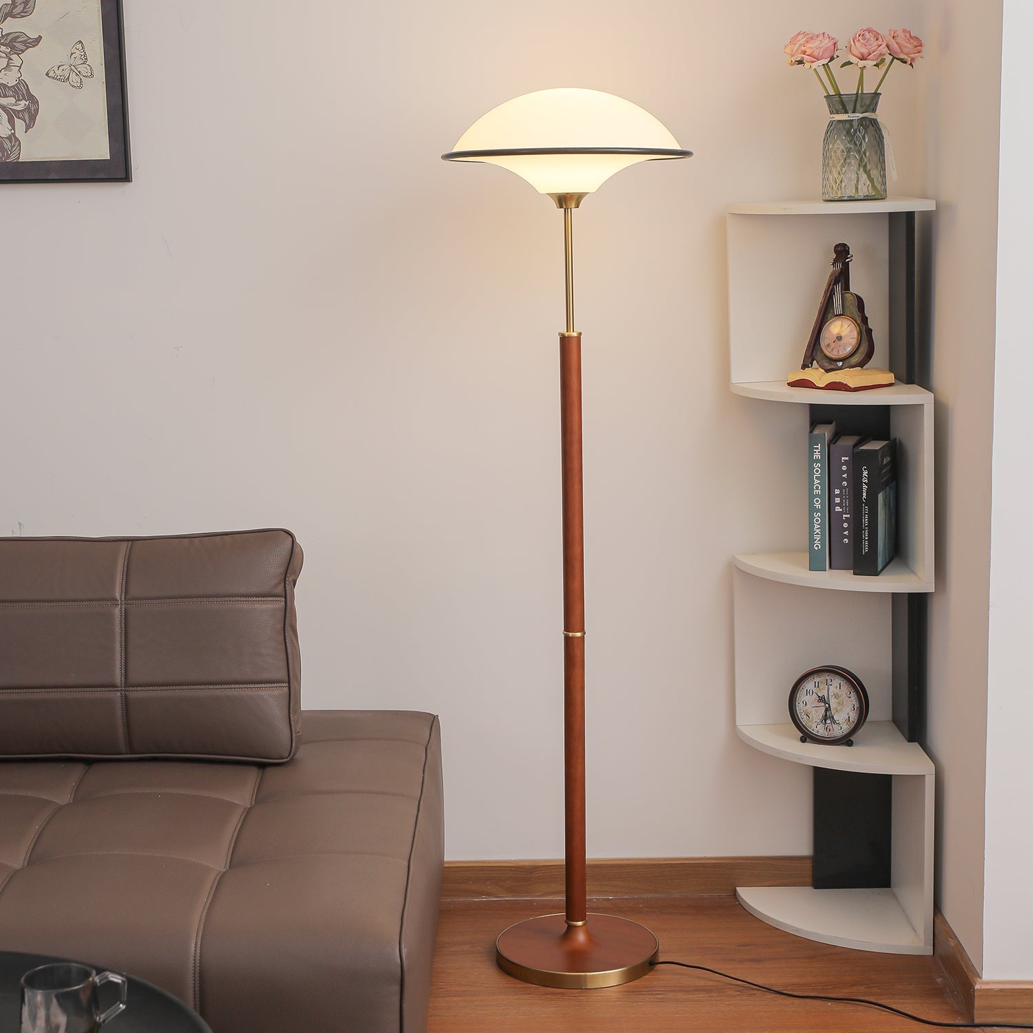 Astralis Wood Art Deco Floor Lamp-Neutral Decor