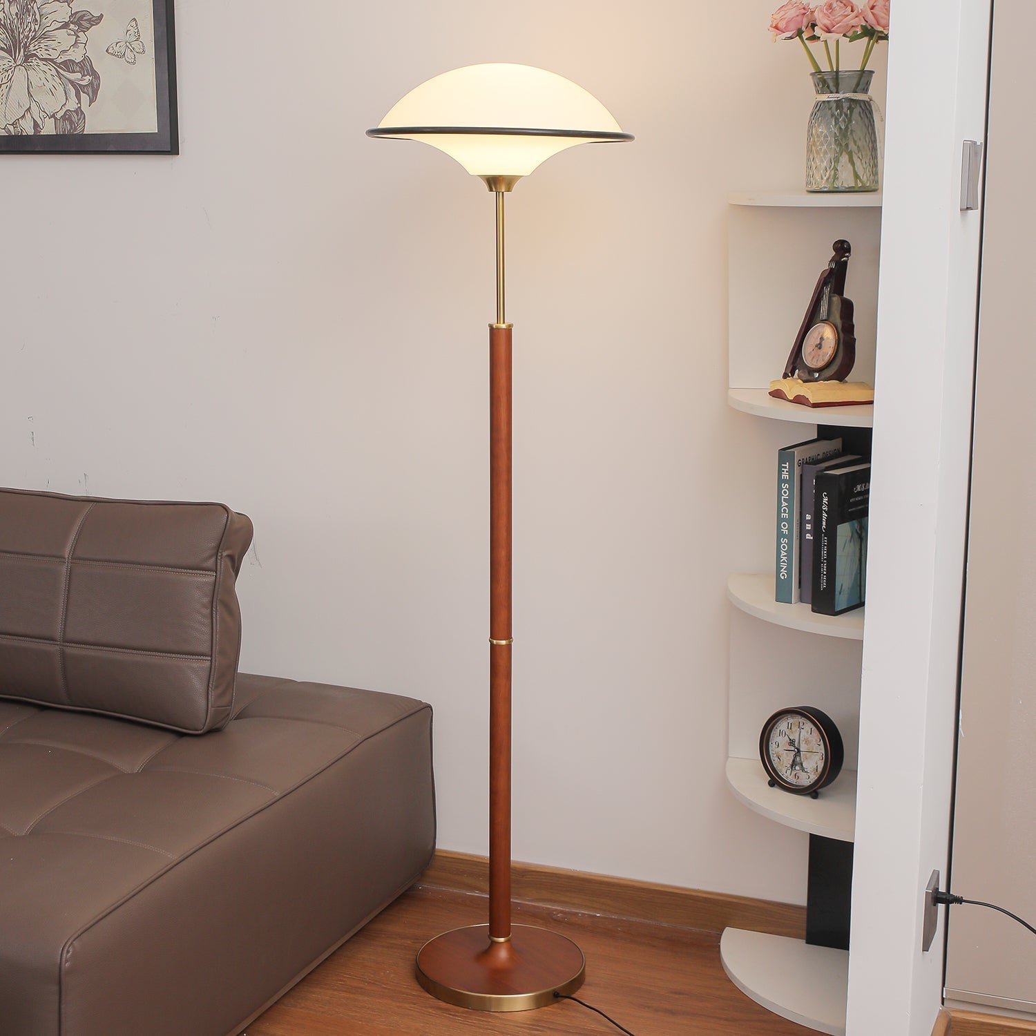 Astralis Wood Art Deco Floor Lamp-Neutral Decor