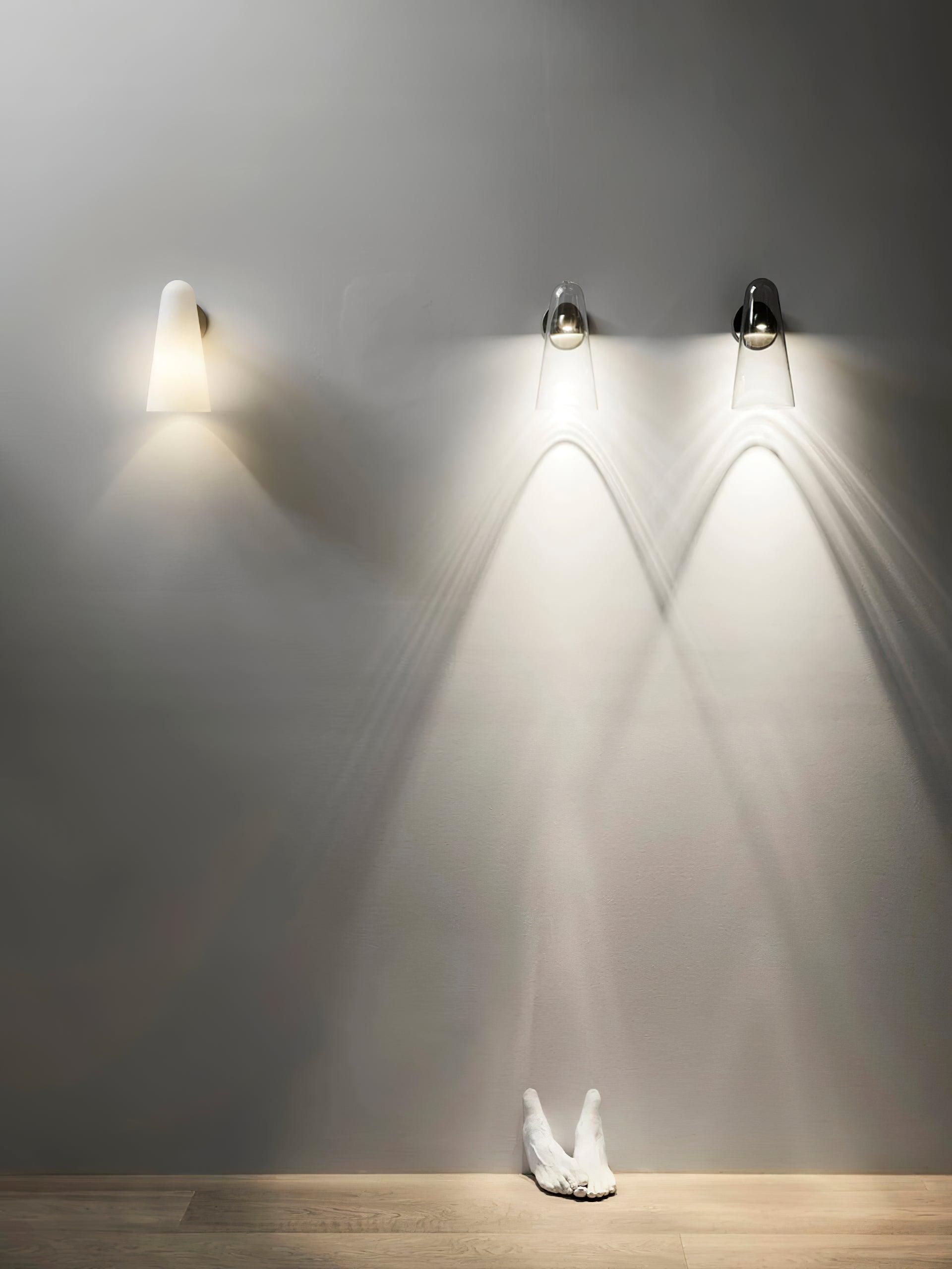 Conical Glass Wall Lamp-Neutral Decor