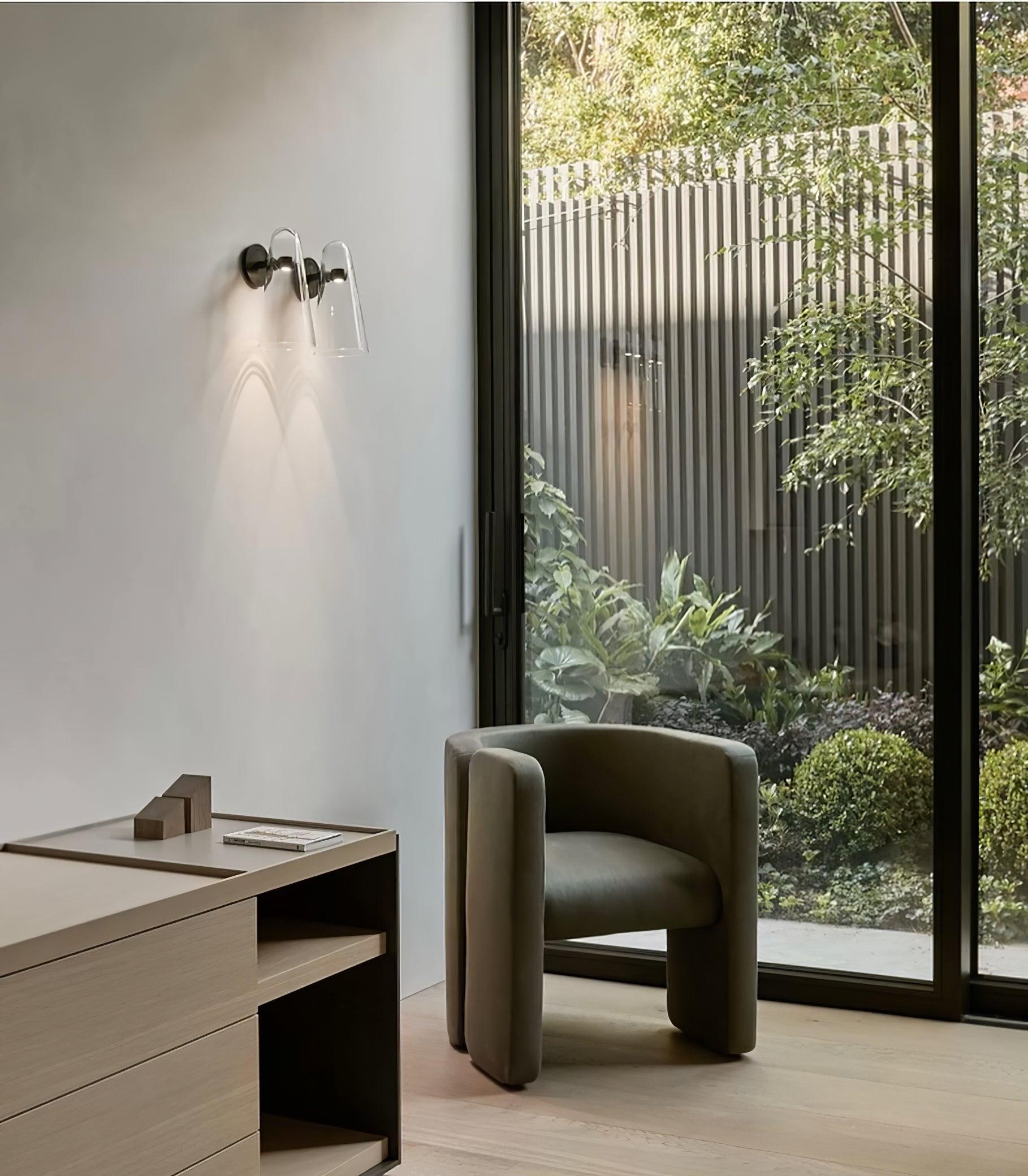 Conical Glass Plug-in Wall Lamp-Neutral Decor