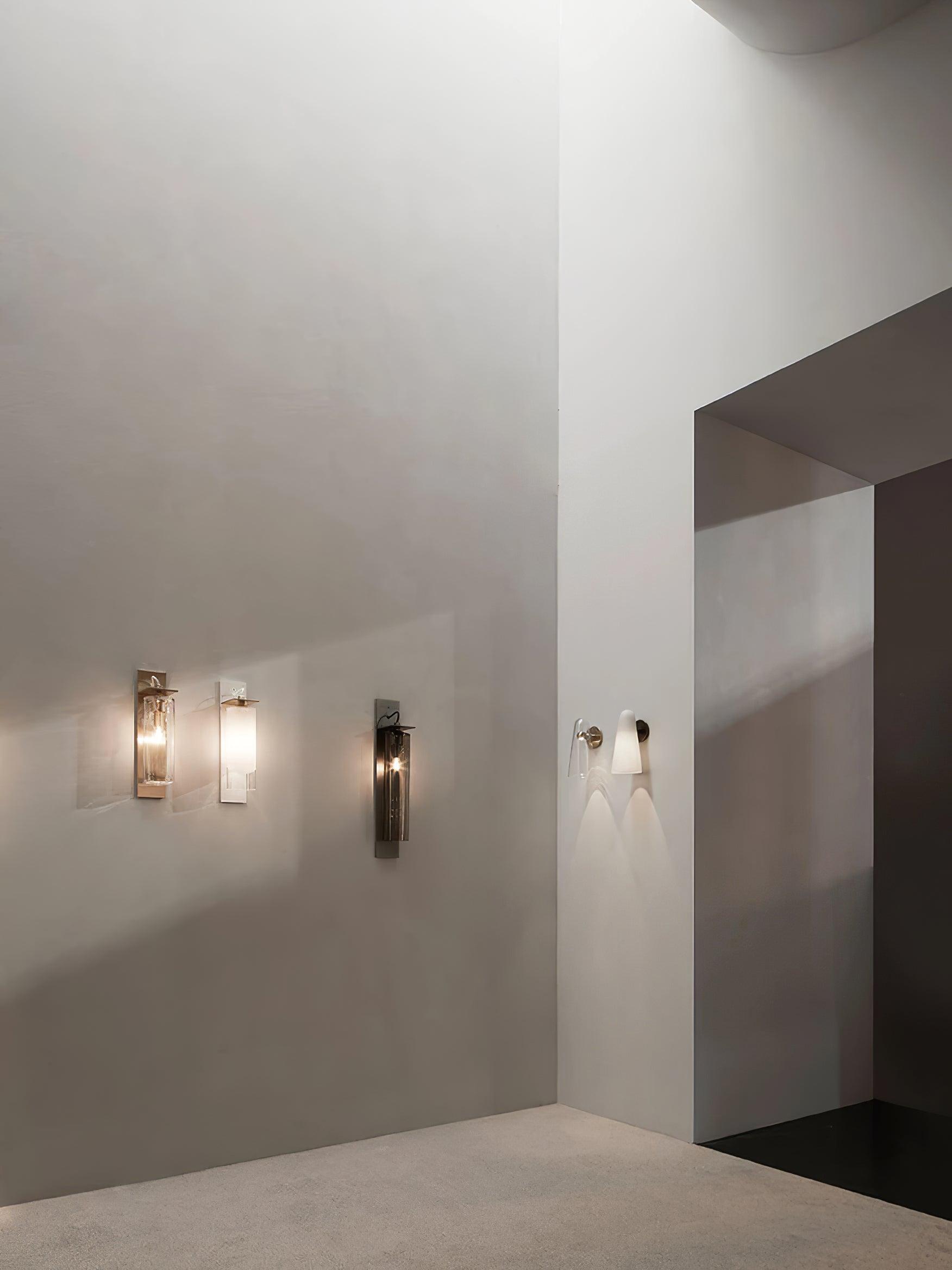 Conical Glass Plug-in Wall Lamp-Neutral Decor