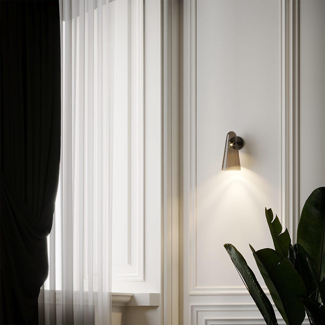 Conical Glass Wall Lamp-Neutral Decor