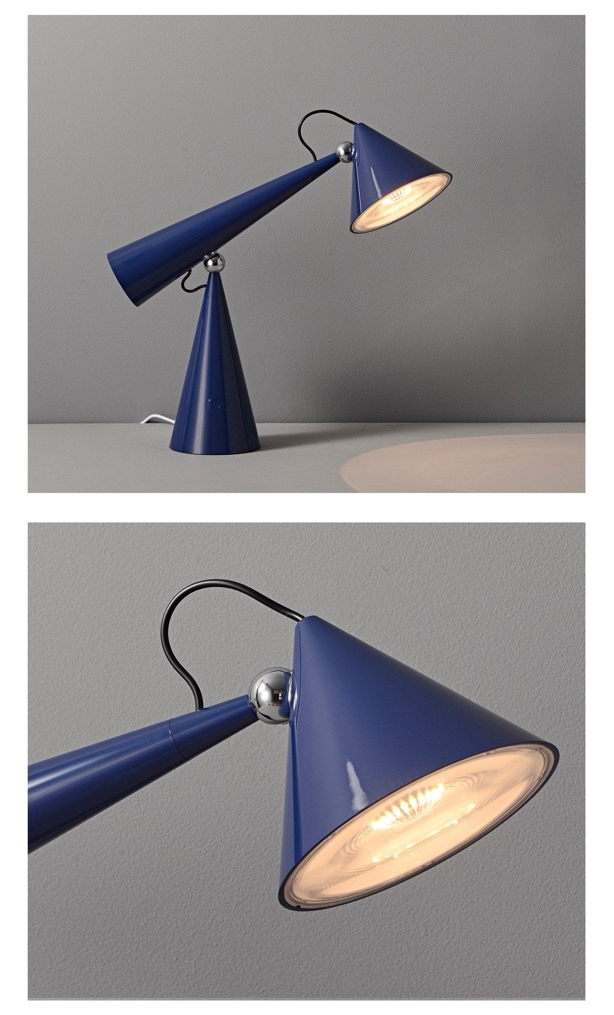 Articulated Cone Table Lamp-Neutral Decor