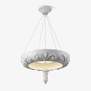 Rococo Plaster Pendant Chandelier-Neutral Decor