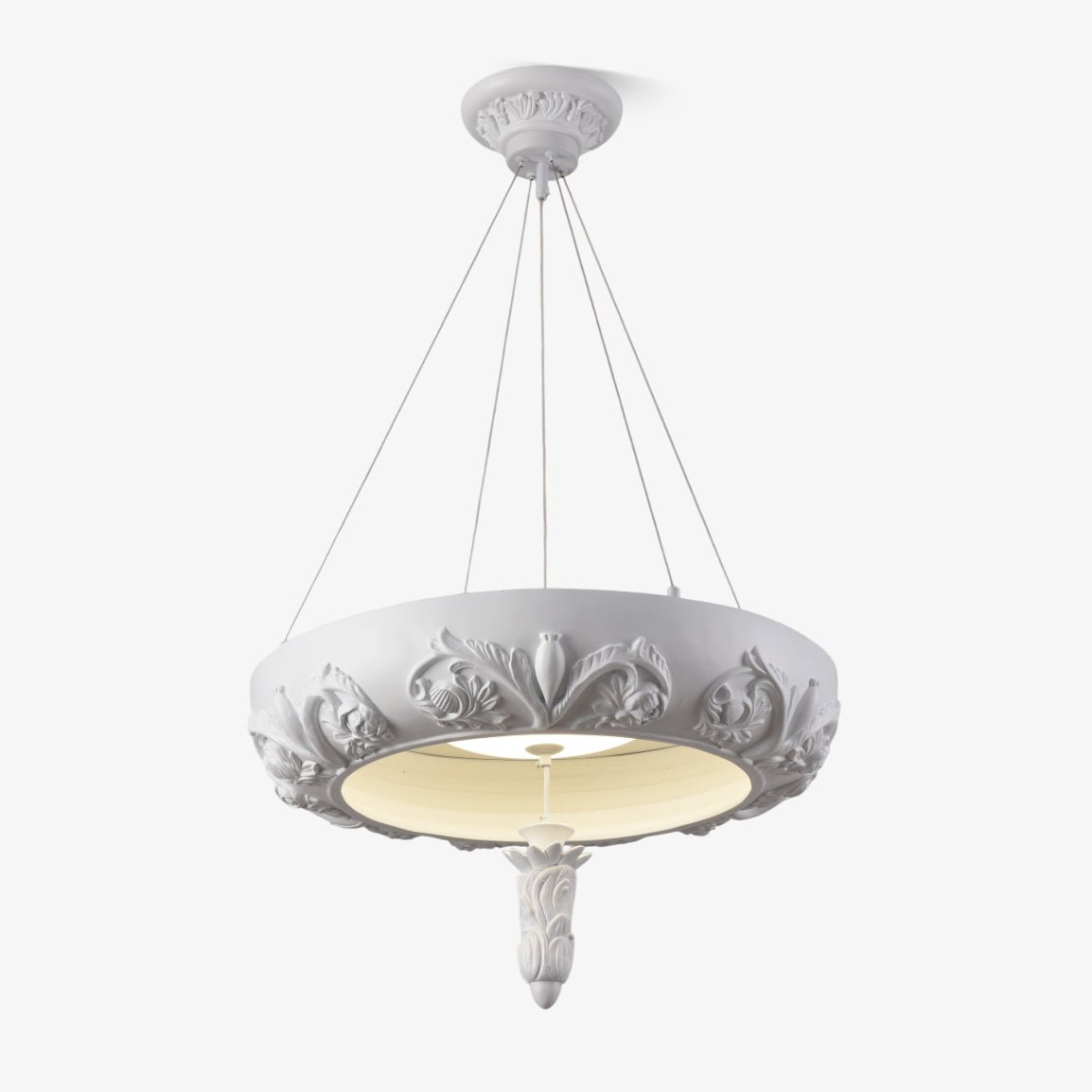 Rococo Plaster Pendant Chandelier-Neutral Decor