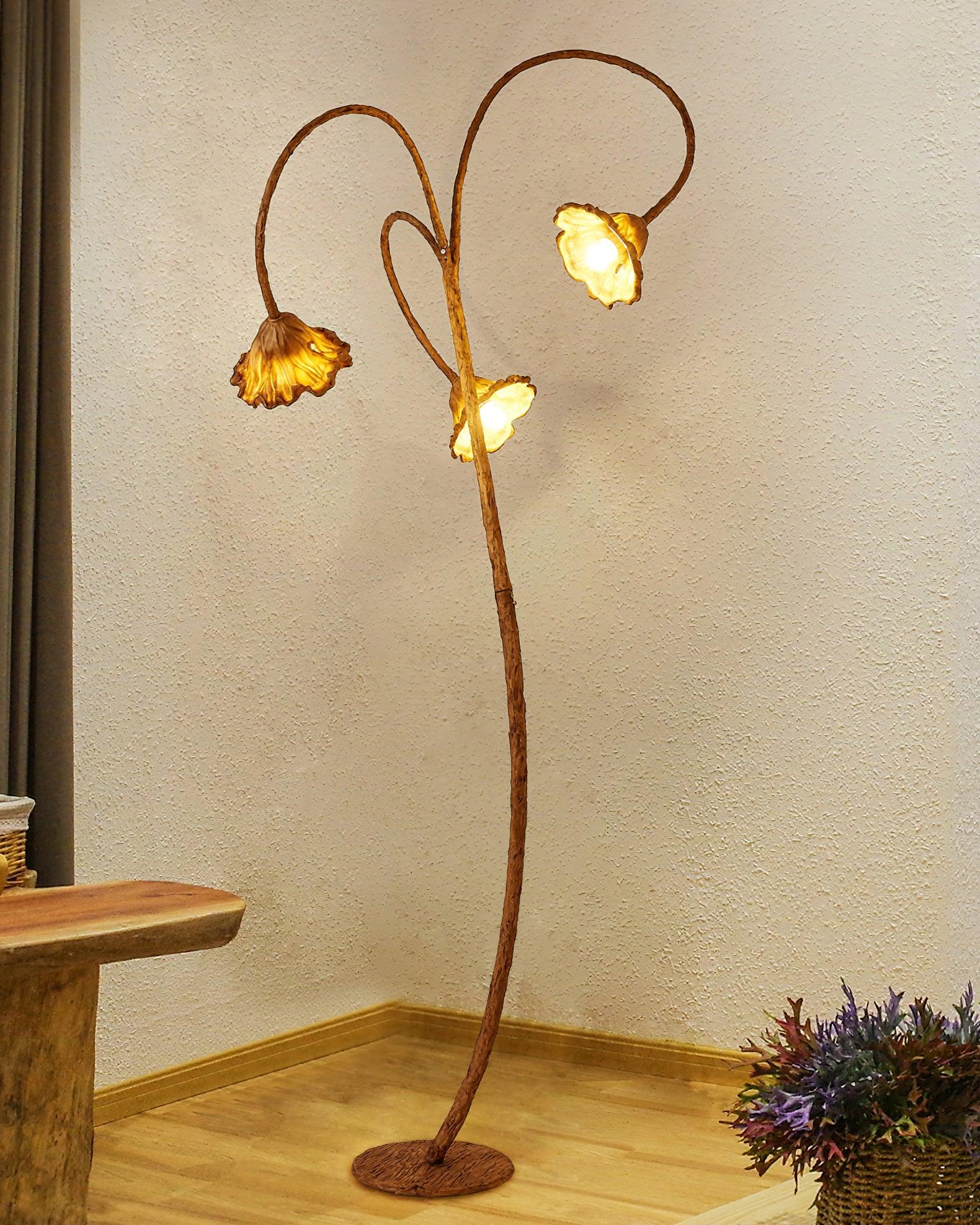 Ailo Natural Resin Floor Lamp-Neutral Decor