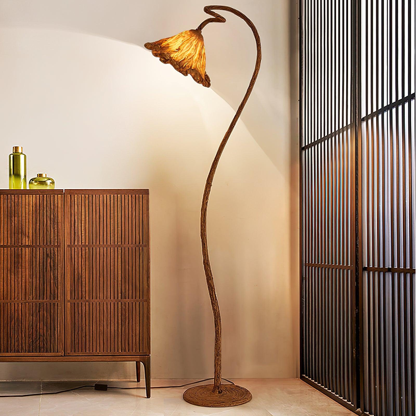 Ailo Natural Resin Floor Lamp-Neutral Decor