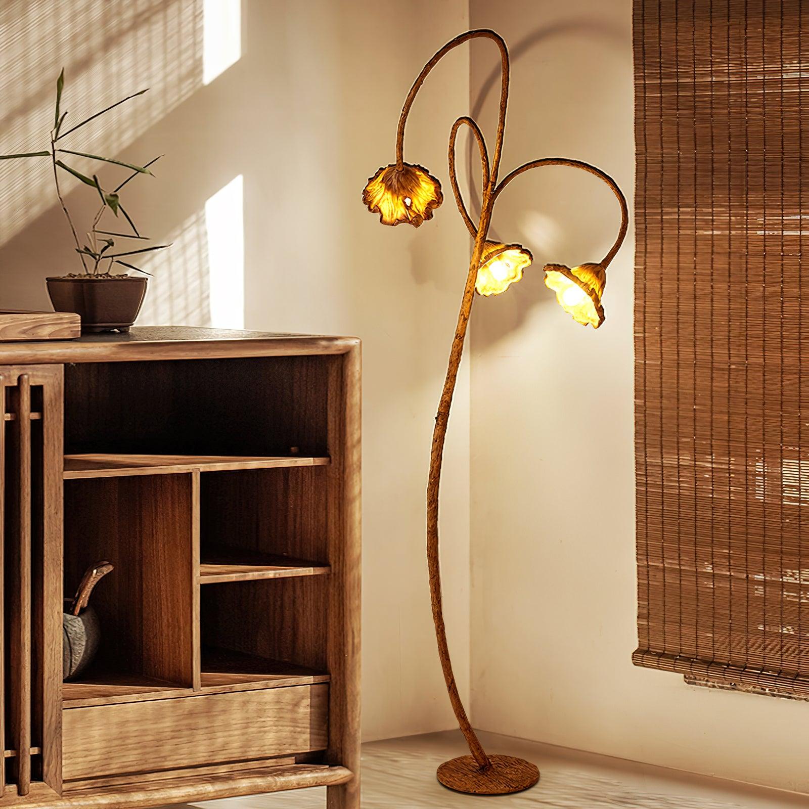 Ailo Natural Resin Floor Lamp-Neutral Decor