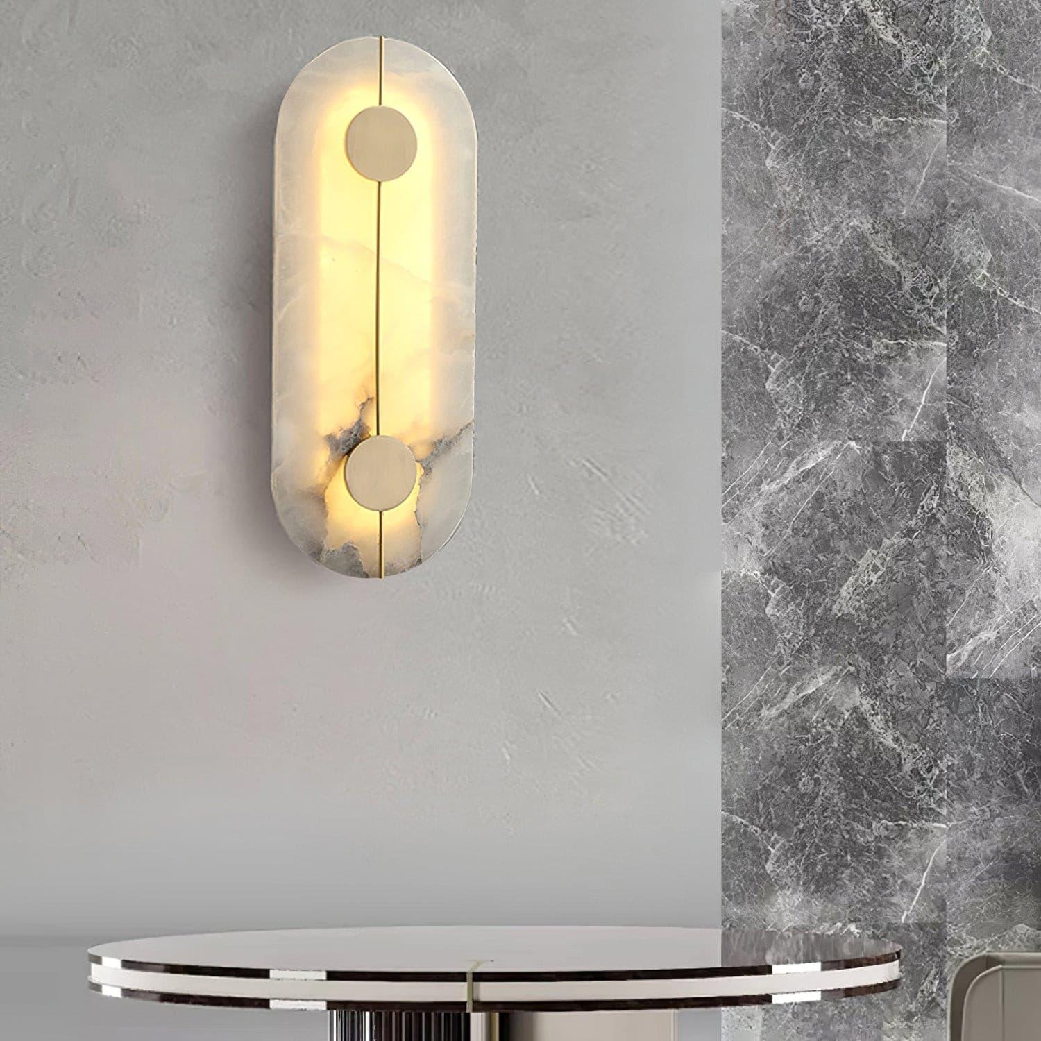 Nivar Minimalist Alabaster Wall Light-Neutral Decor