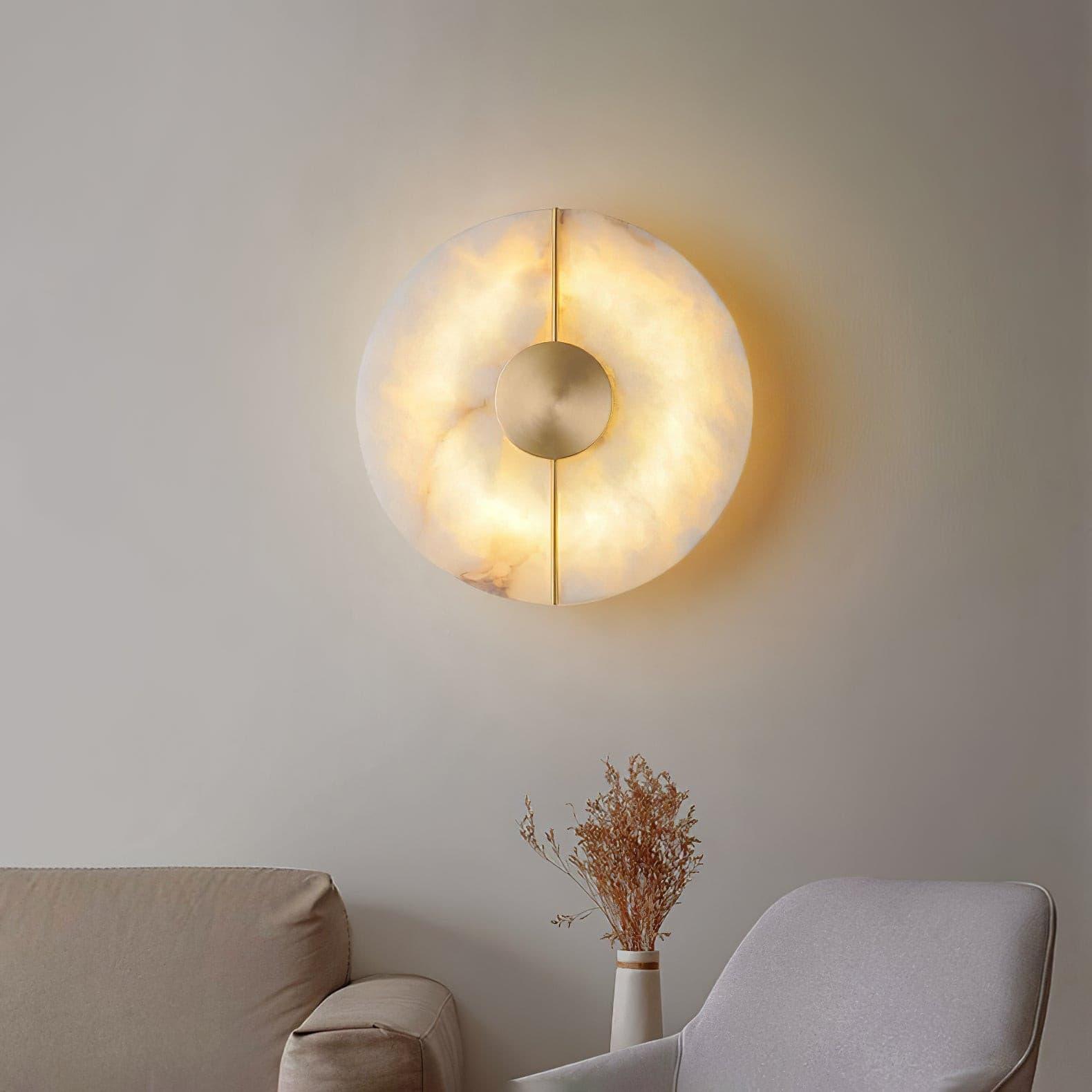 Nivar Minimalist Alabaster Wall Light-Neutral Decor