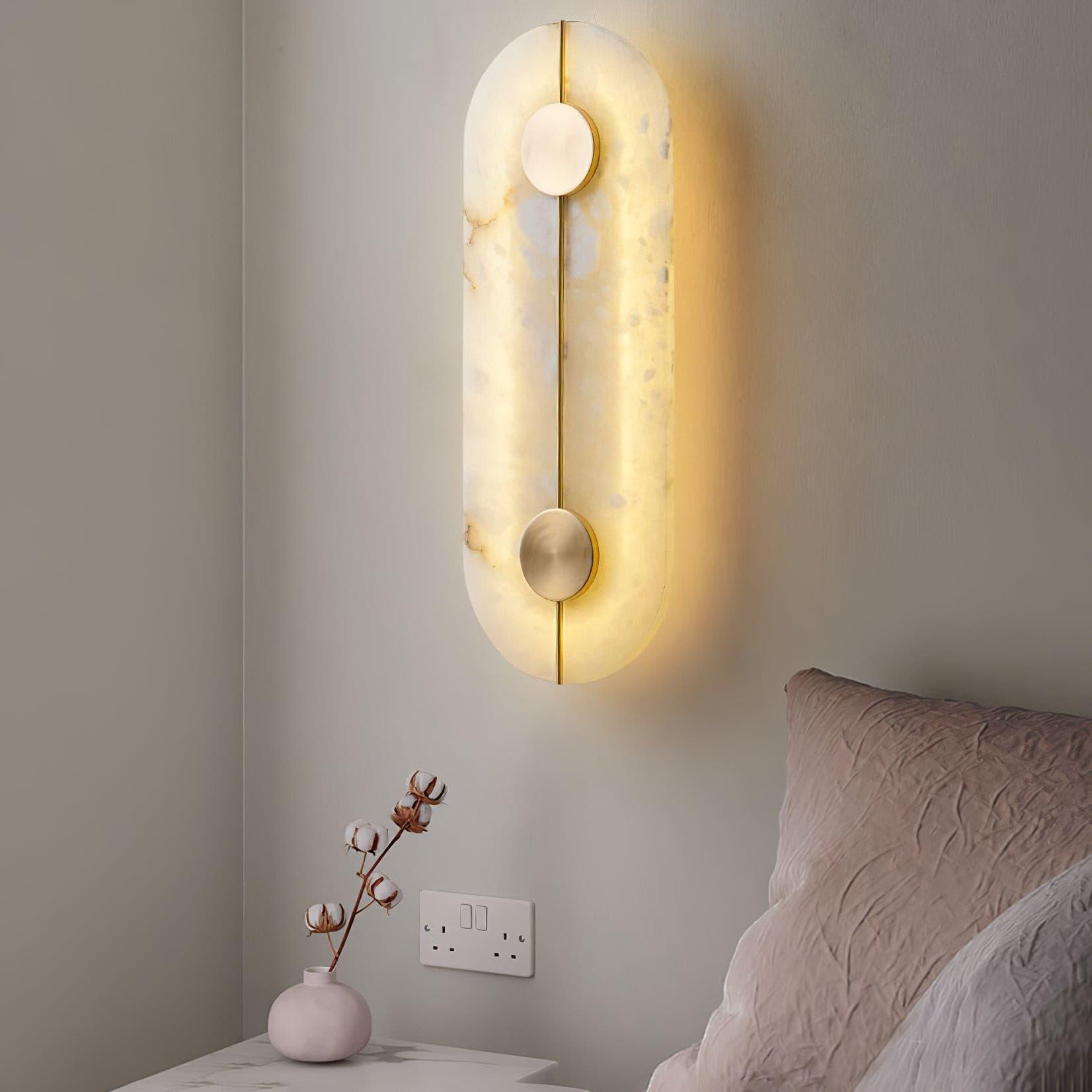 Nivar Minimalist Alabaster Wall Light-Neutral Decor