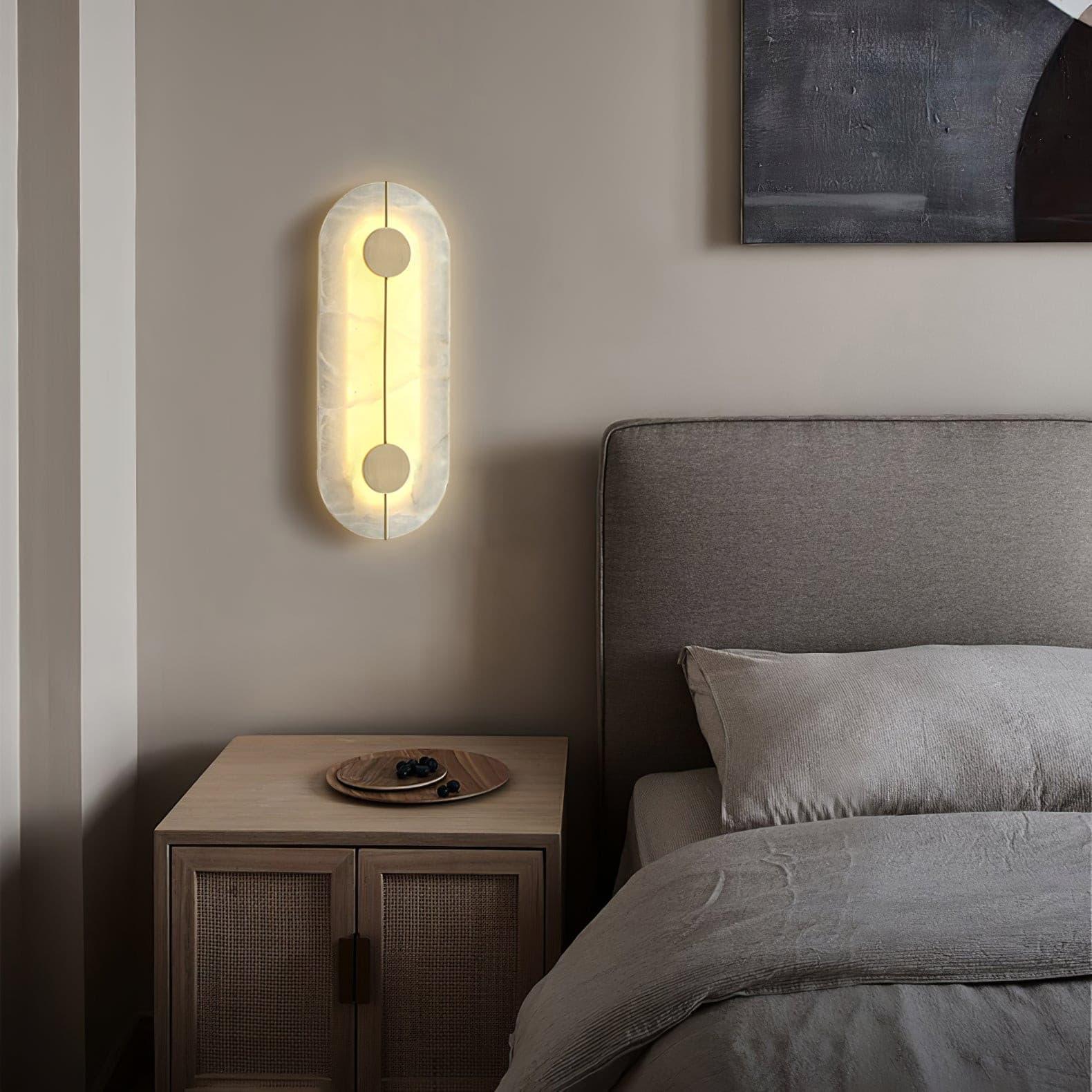 Nivar Minimalist Alabaster Wall Light-Neutral Decor