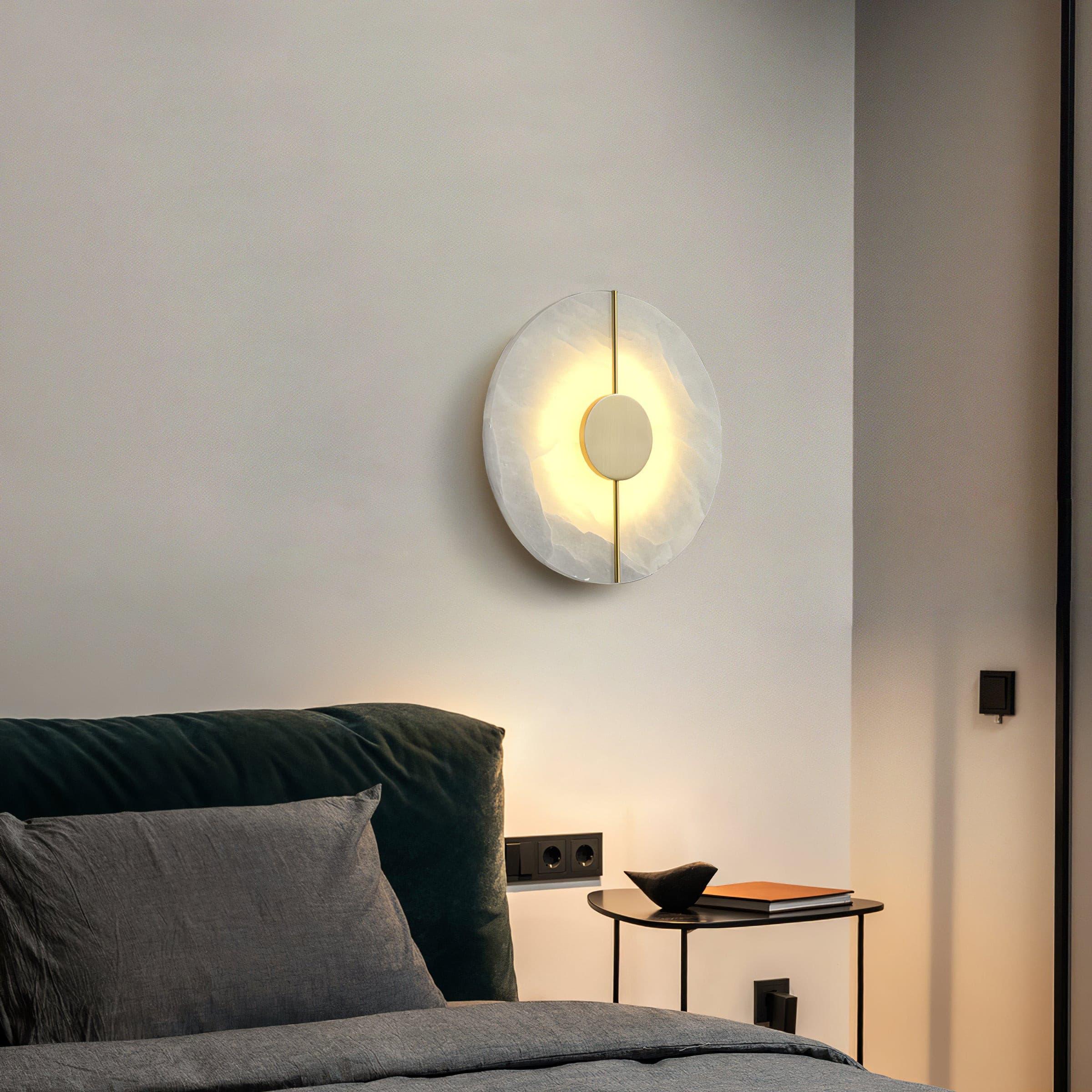 Nivar Minimalist Alabaster Wall Light-Neutral Decor