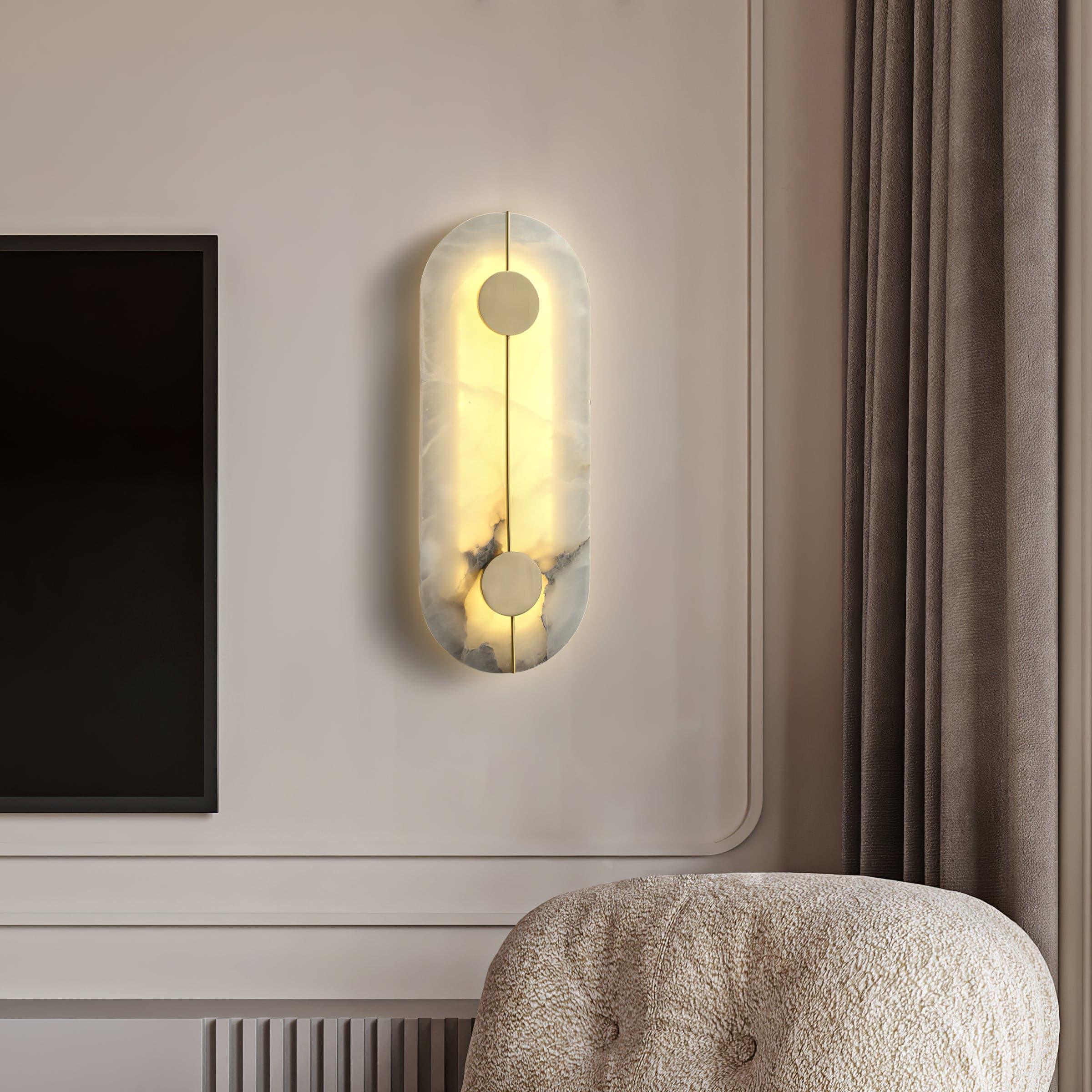 Citheira Minimalist Alabaster Wall Light-Neutral Decor