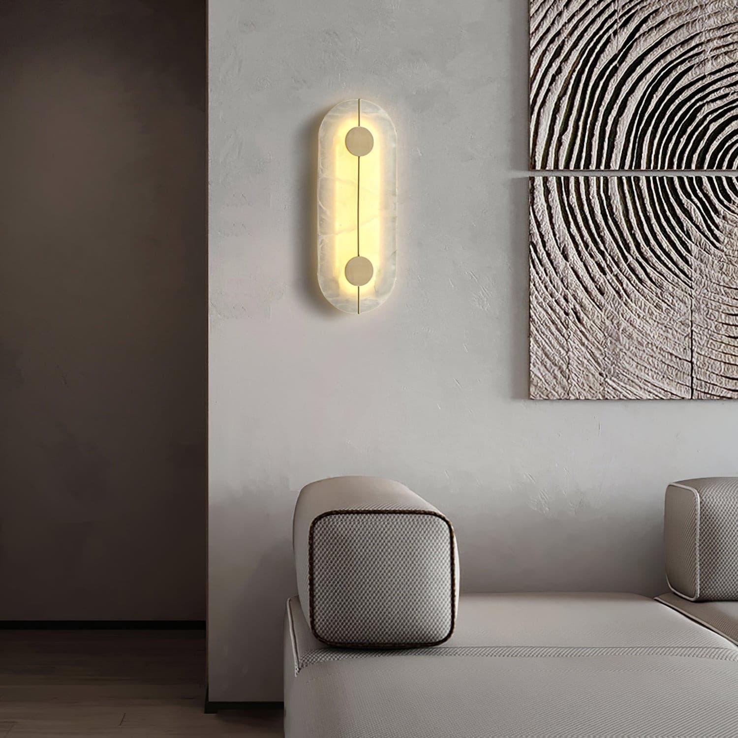 Nivar Minimalist Alabaster Wall Light-Neutral Decor