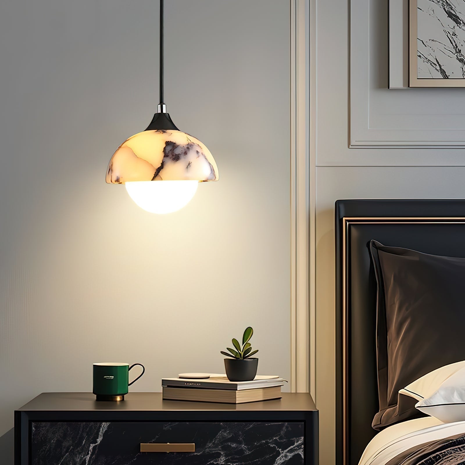 Tavon Modern Minimalist Marble Pendant Lamp-Neutral Decor