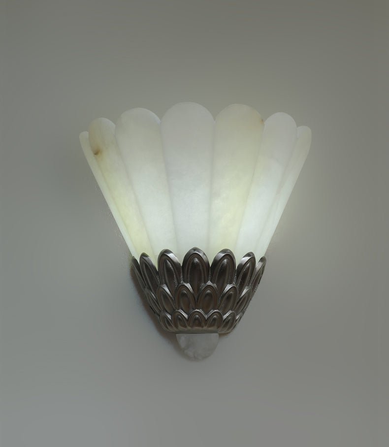 Marbe Vintage Alabaster Petal Wall Lamp-Neutral Decor
