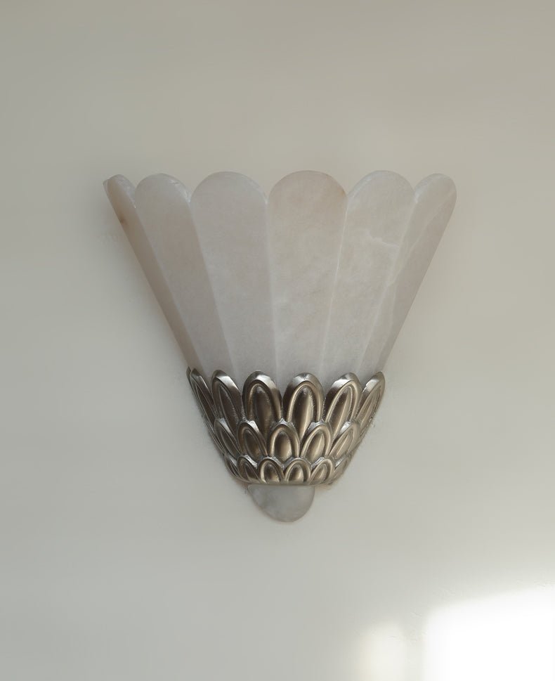 Marbe Vintage Alabaster Petal Wall Lamp-Neutral Decor