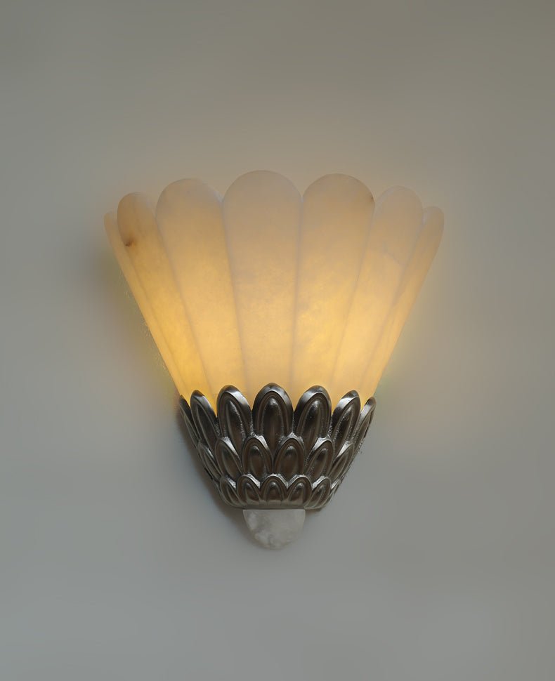 Marbe Vintage Alabaster Petal Wall Lamp-Neutral Decor