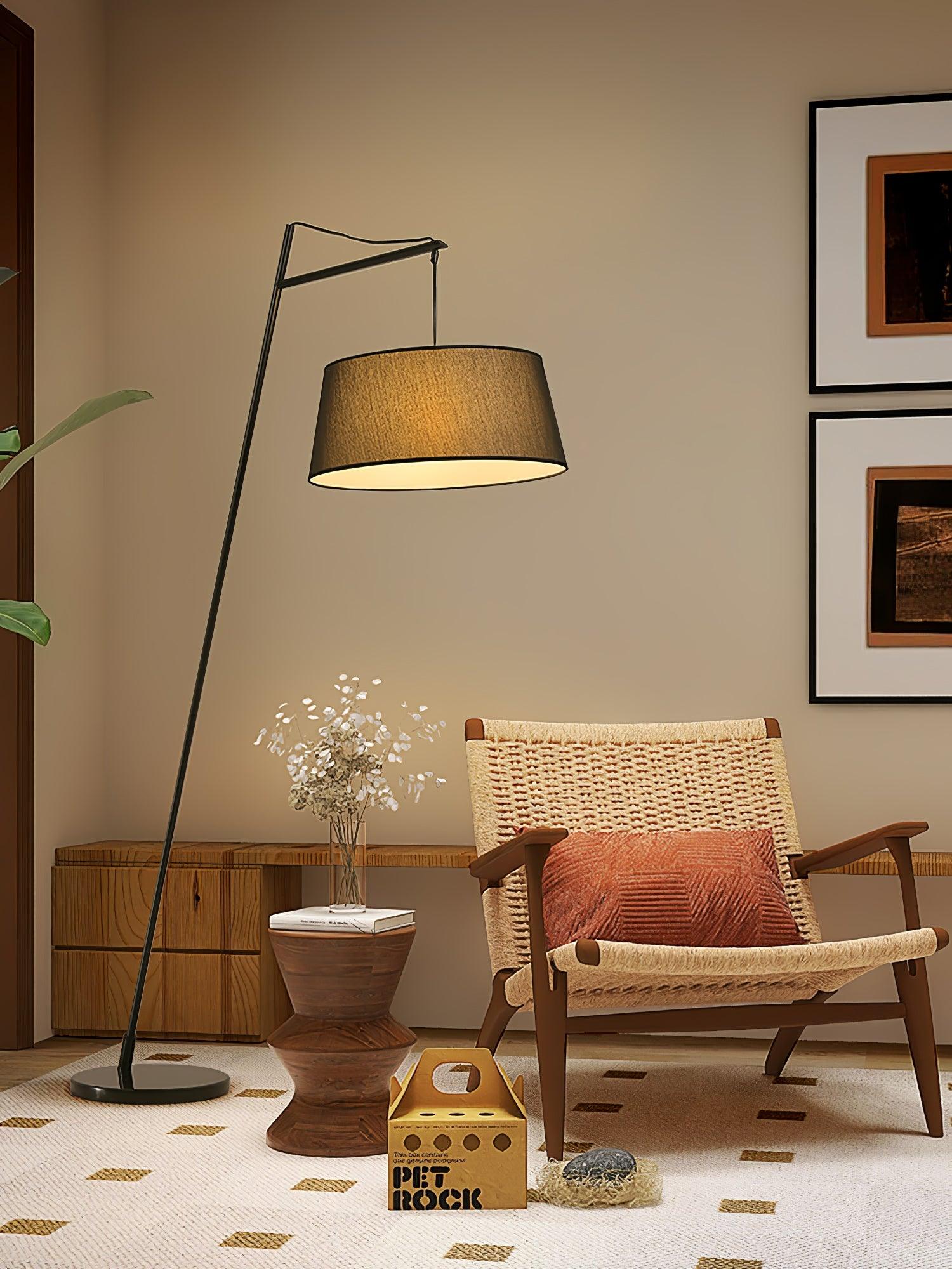 Votalyra Modern Fabric Floor Lamp-Neutral Decor