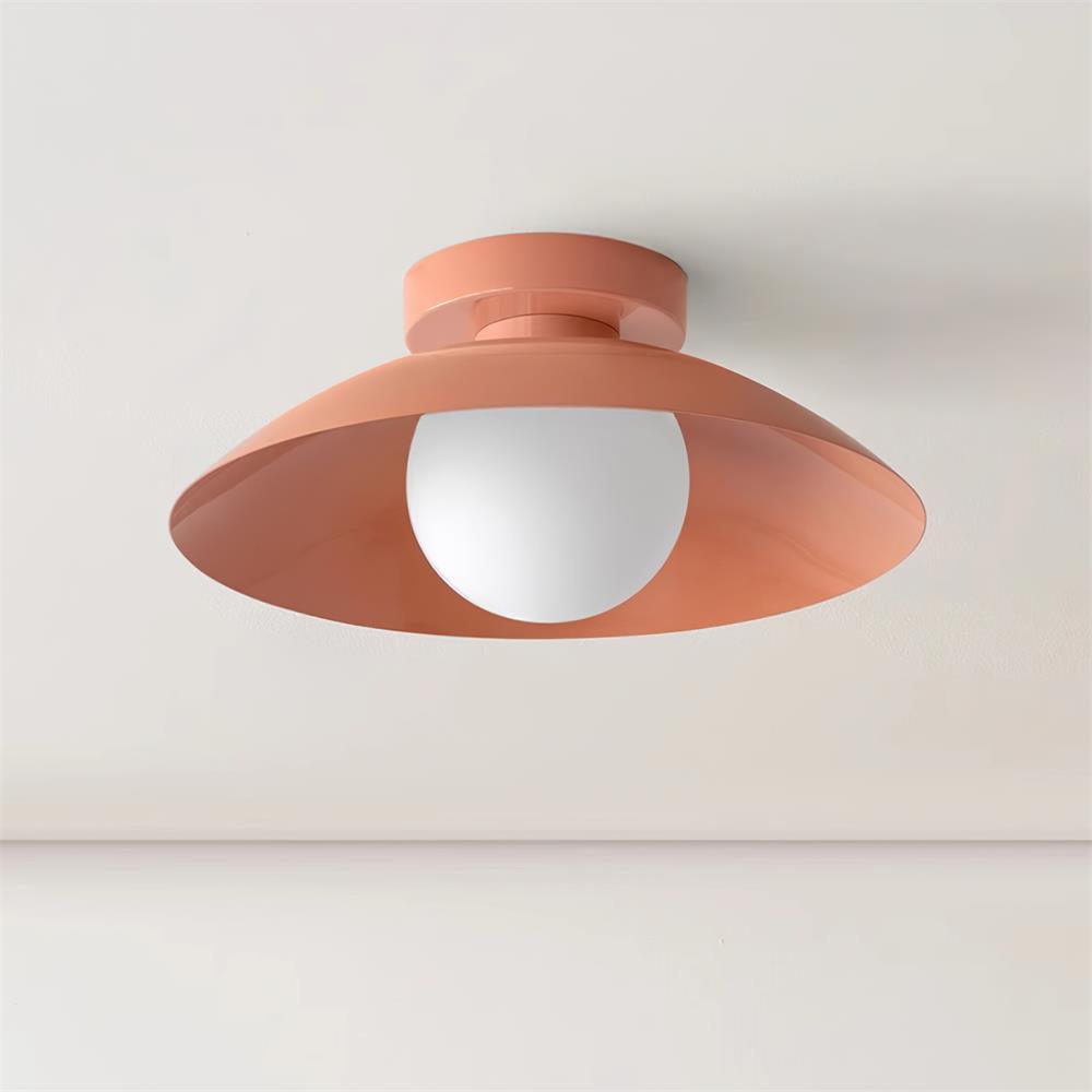 Ceiling Light in Metal Canopy and Glass with Color Options