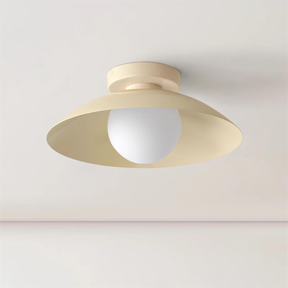 Ceiling Light in Metal Canopy and Glass with Color Options